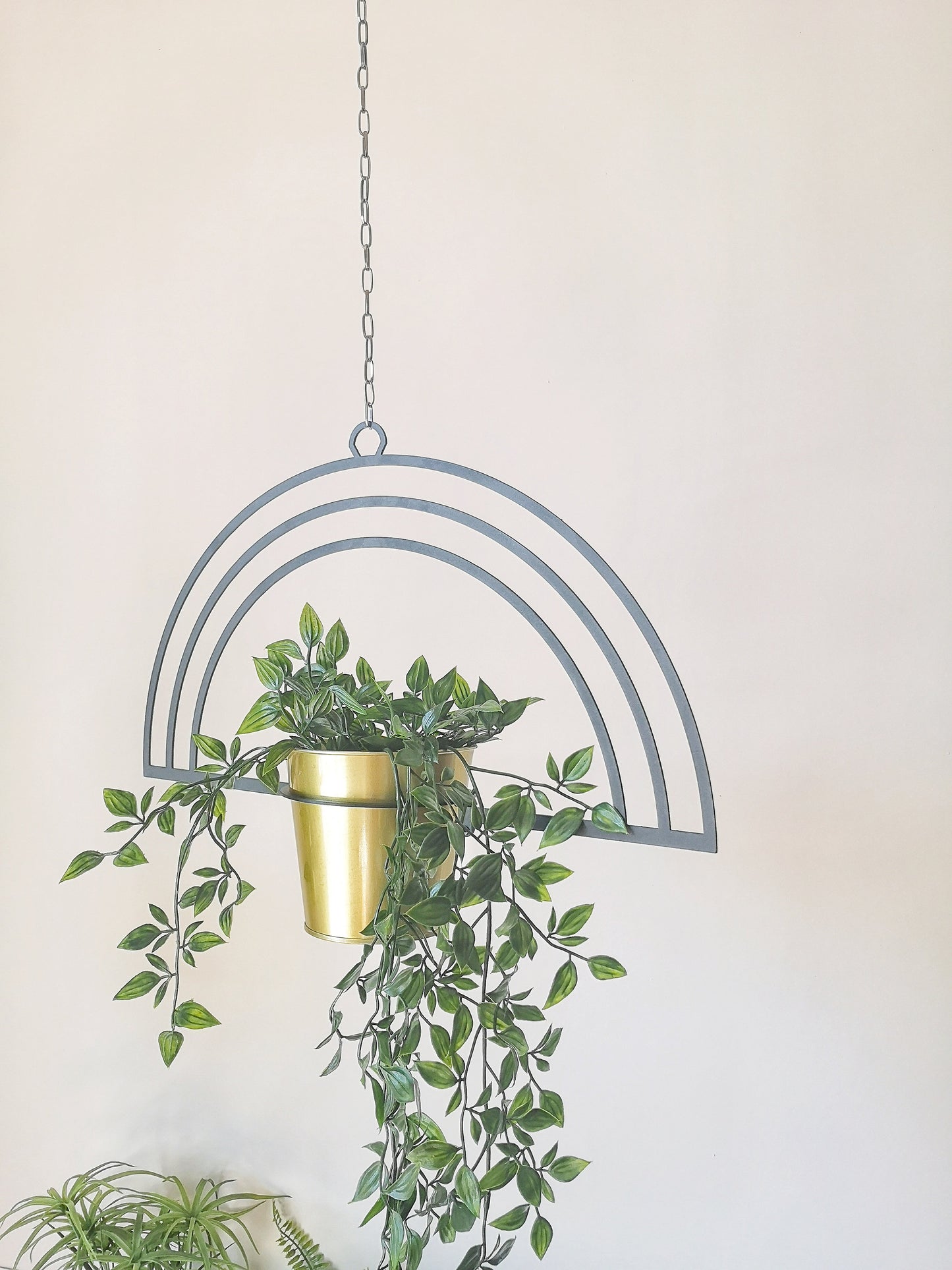 Rainbow Metal Hanging Planter Set - BlackIvyCrafts