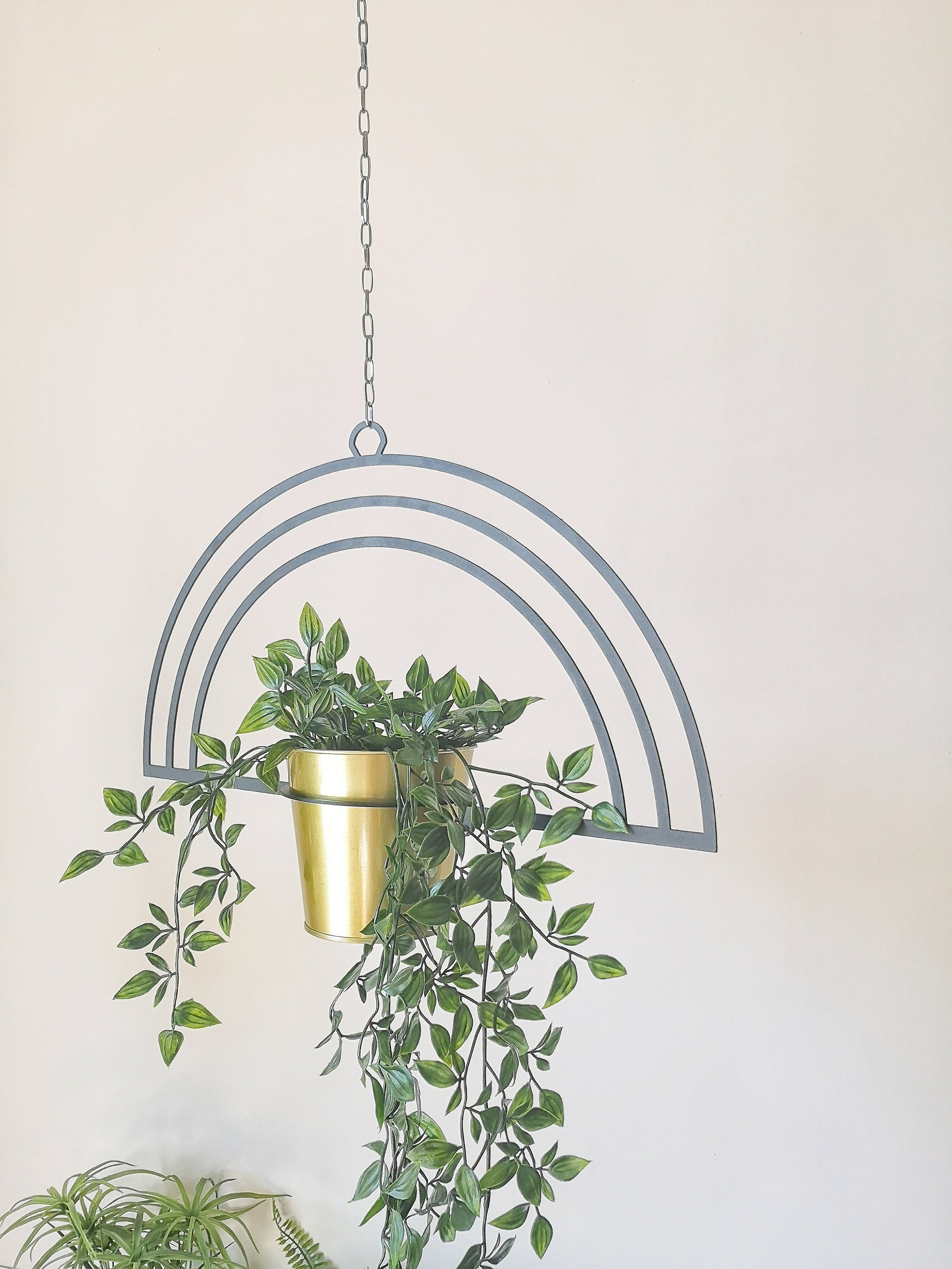 Rainbow Metal Hanging Planter Set - BlackIvyCrafts