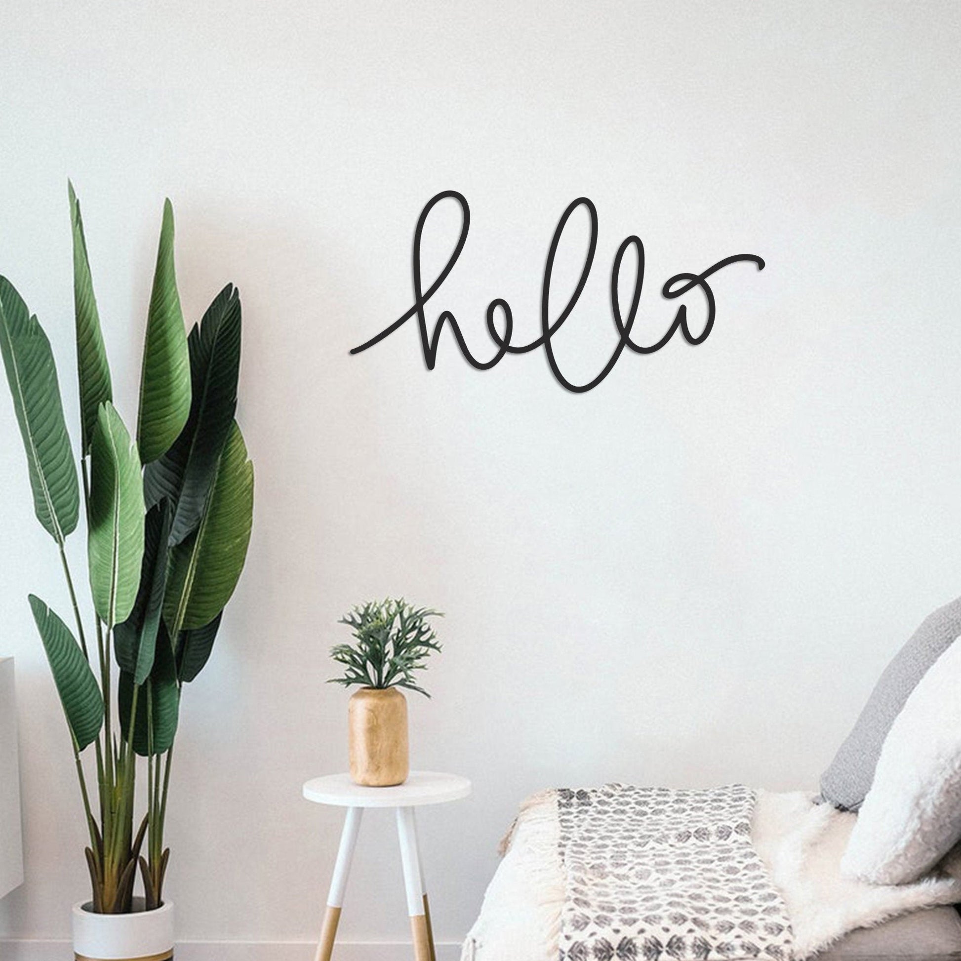 Hello Metal Wall Art - BlackIvyCrafts
