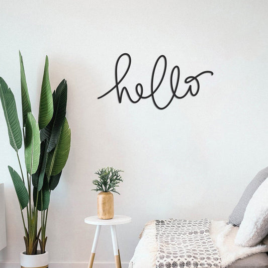 Hello Metal Wall Art - BlackIvyCrafts