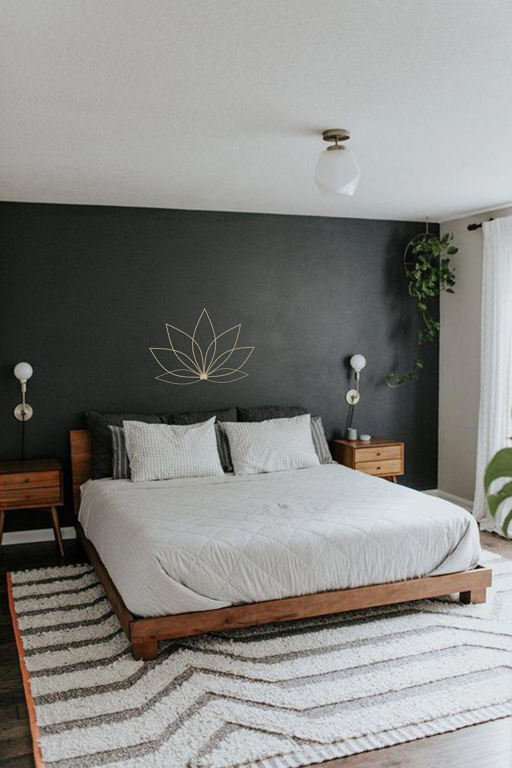 Gold Lotus Minimal Wall Decor - BlackIvyCraft
