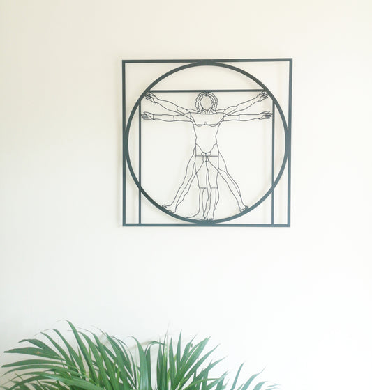 Vitruvian Man Metal Wall Art - BlackIvyCrafts