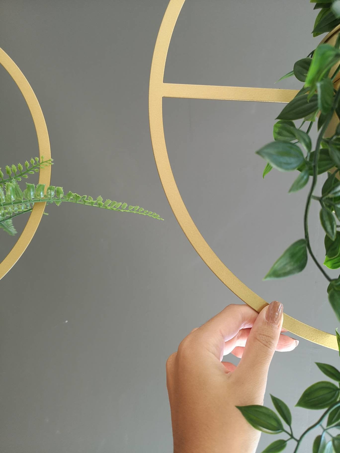 Gold Circle Plant Hanger Set - BlackIvyCrafts