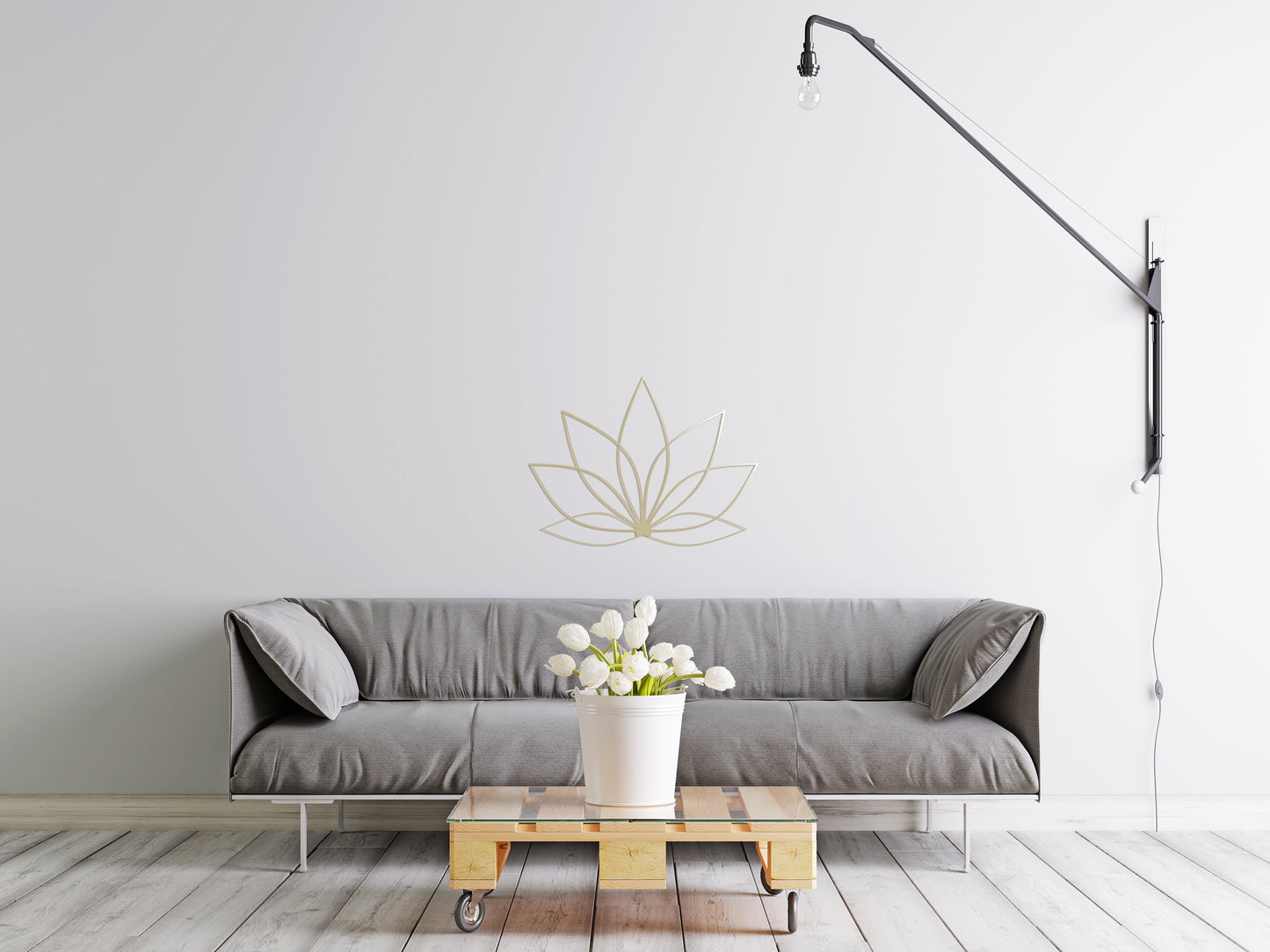 Gold Lotus Minimal Wall Decor - BlackIvyCraft