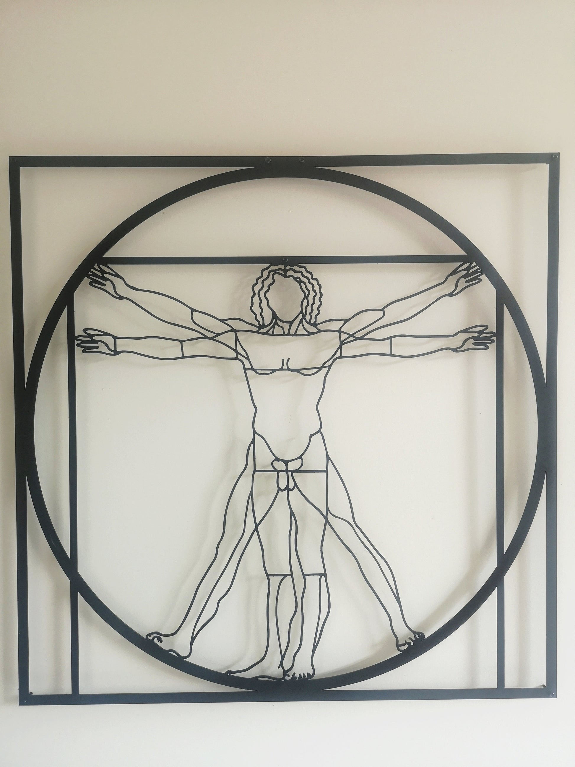 Vitruvian Man Metal Wall Art - BlackIvyCrafts
