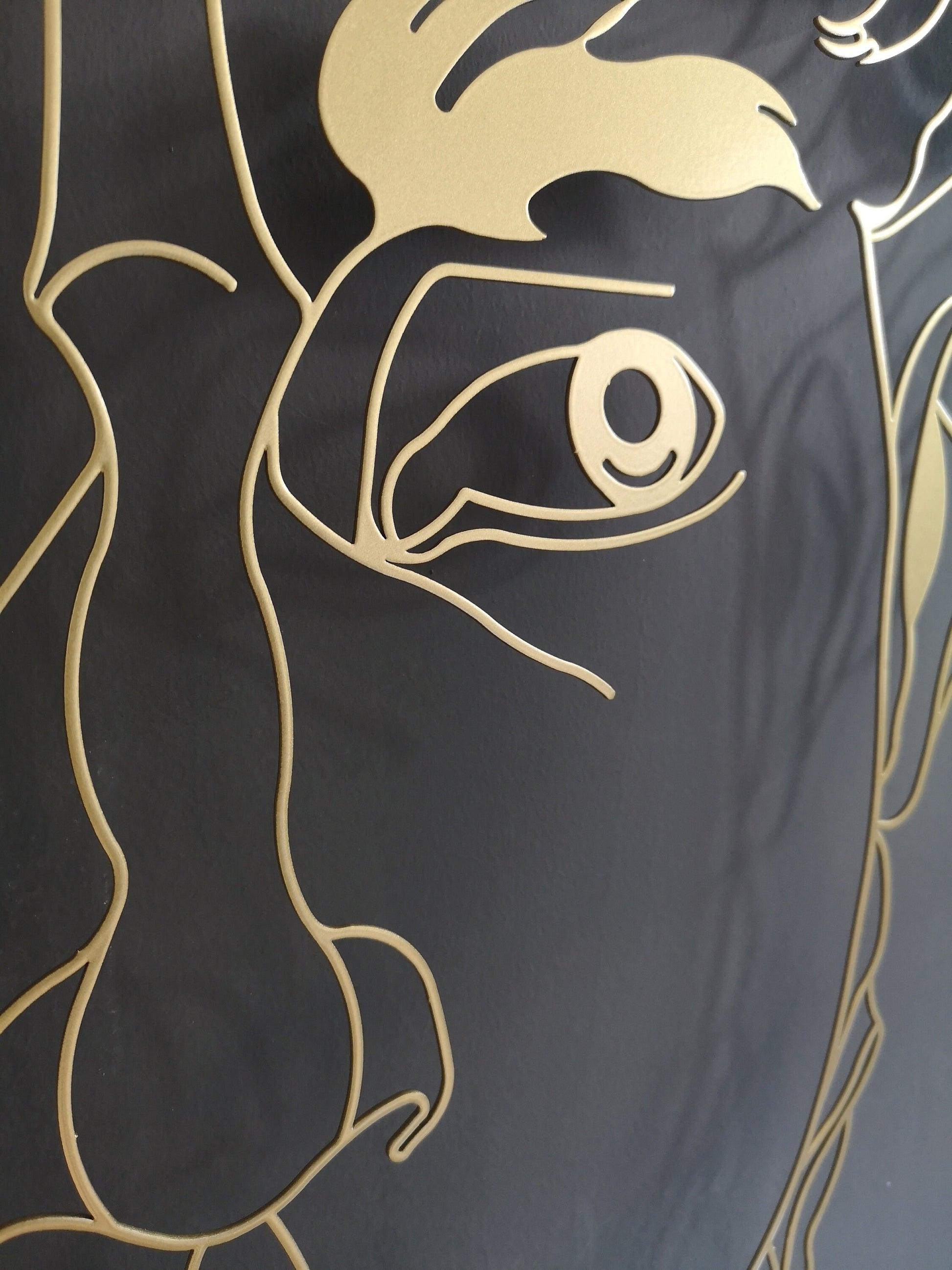 David Metal Wall Art, Gold Metal Wall Decor, Unique Metal Wall Art, Modern Living Room Decor, David Portrait, Michelangelo Art, - BlackIvyCraft