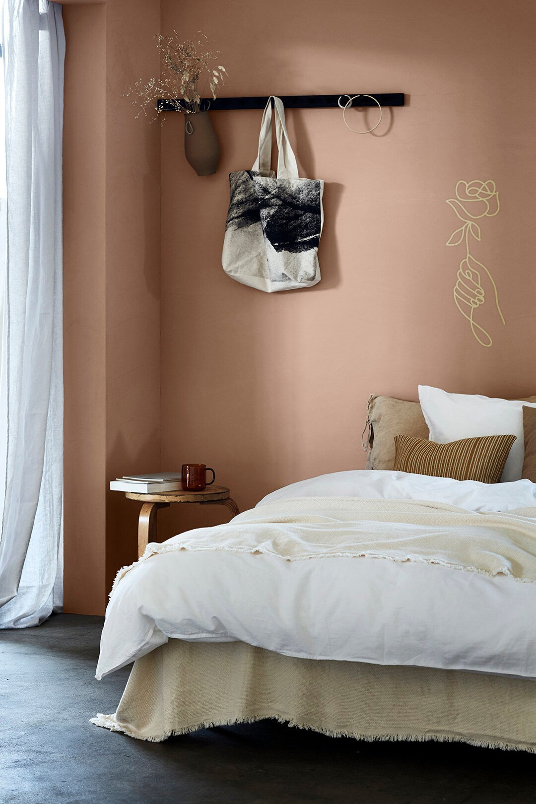 Hand with a Rose, One Line Art, Rose Gold Wall Art, Gold Wall Decor, Metal Wall Art, Bridal Shower Gift, Unique Wall Decor