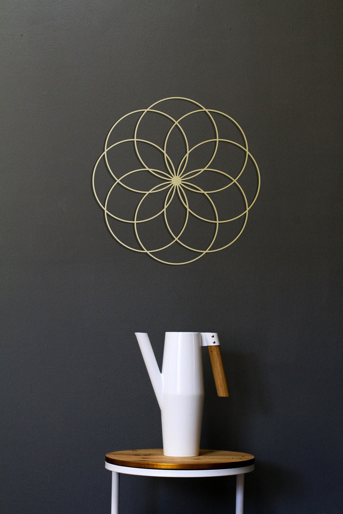 Seed of Life Metal Wall Decor, Gold Wall Decor, Sacred Geometry Wall Hangings, Modern Mandala Wall Art, Metal Wall Sign,