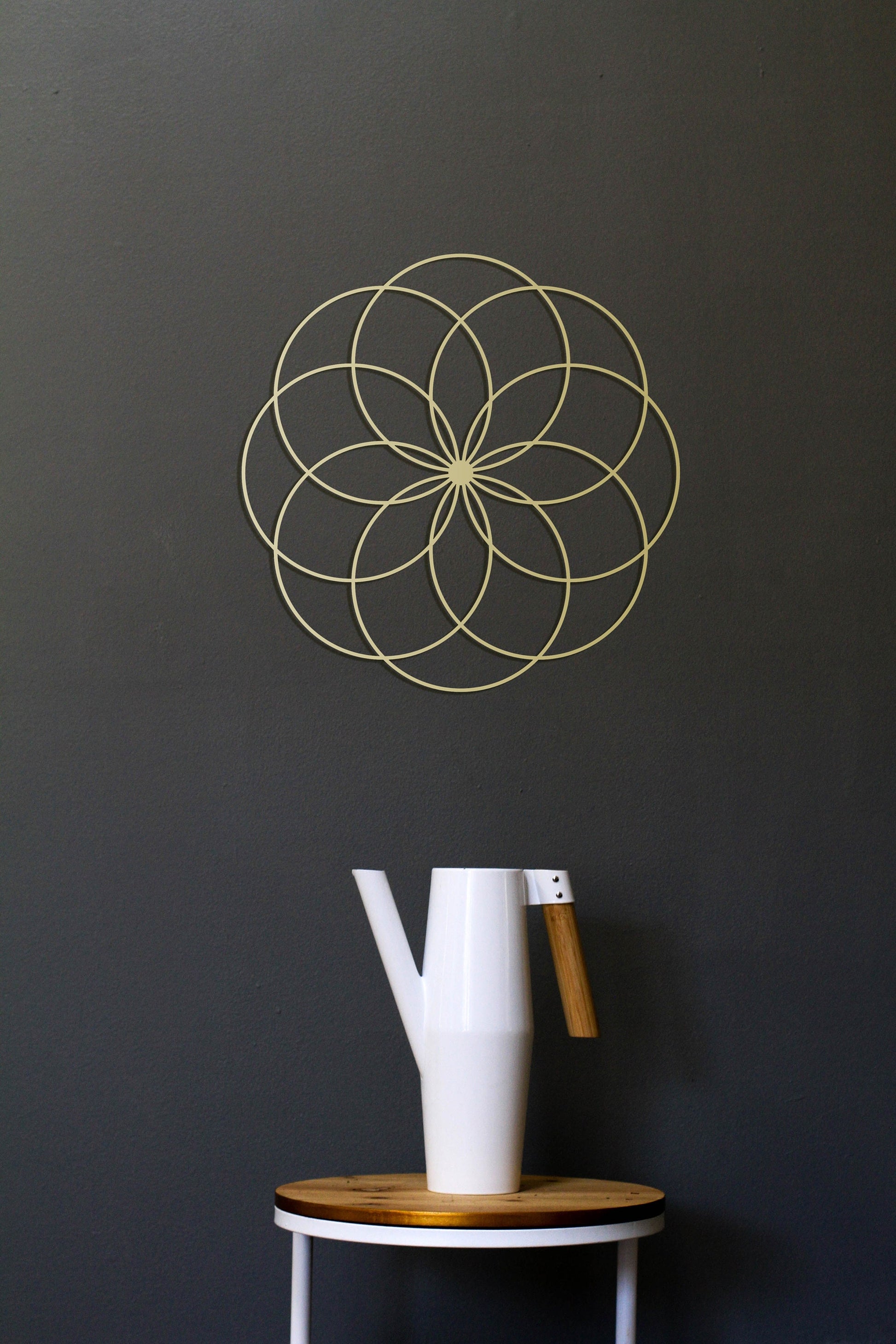 Seed of Life Metal Wall Decor, Gold Wall Decor, Sacred Geometry Wall Hangings, Modern Mandala Wall Art, Metal Wall Sign,