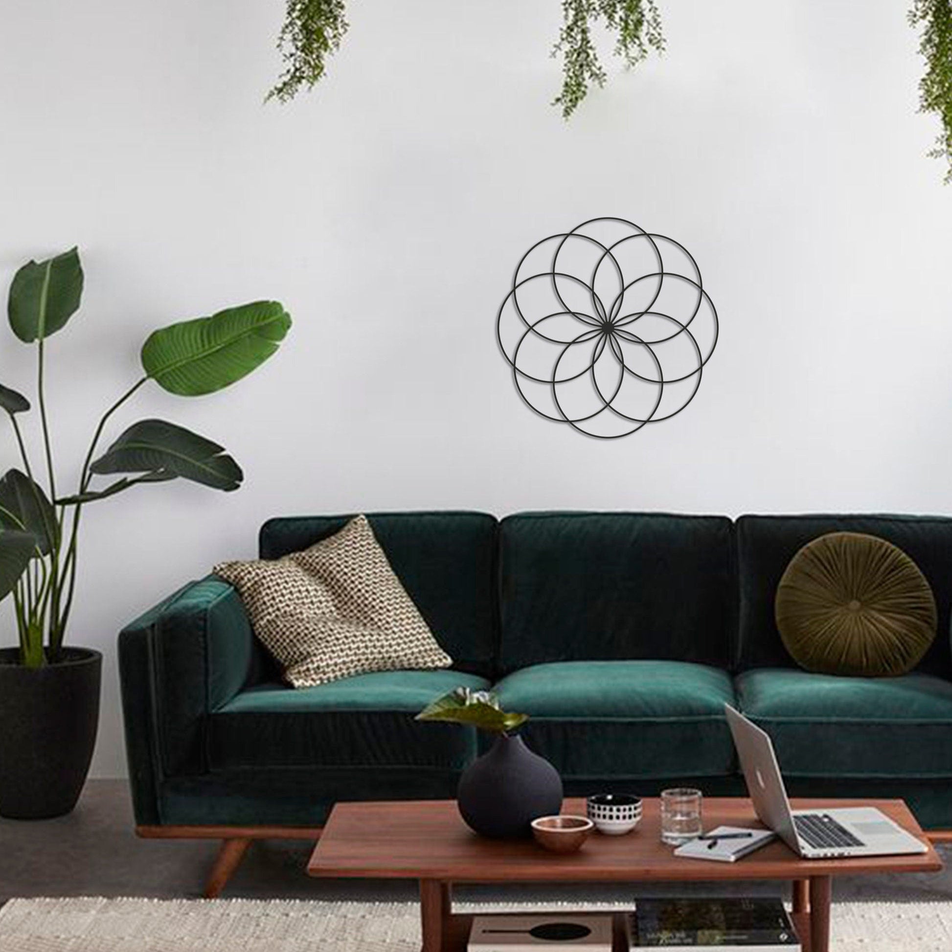 Seed of Life Metal Wall Decor, Gold Wall Decor, Sacred Geometry Wall Hangings, Modern Mandala Wall Art, Metal Wall Sign,