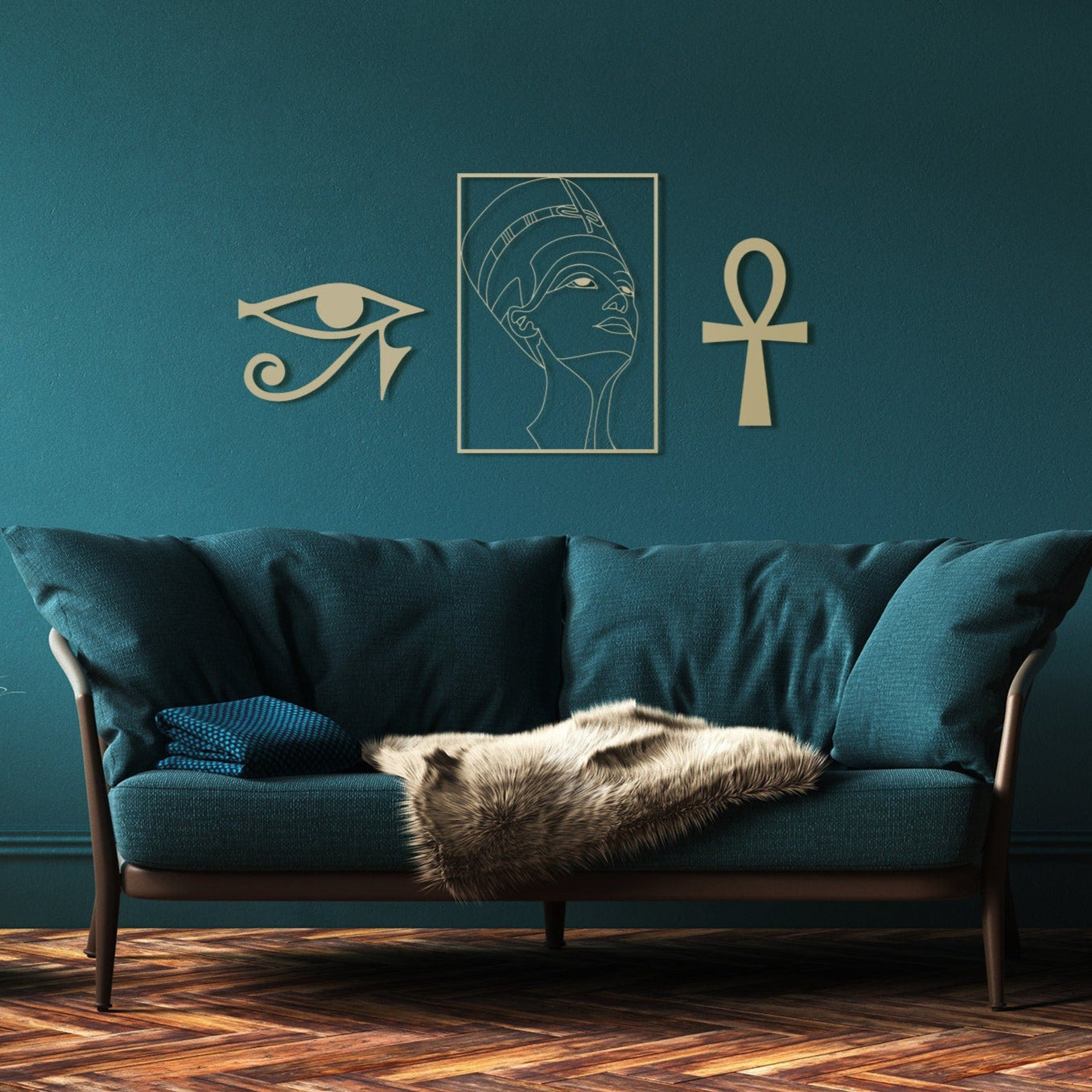 Nefertiti Metal Wall Decor Set - BlackIvyCrafts