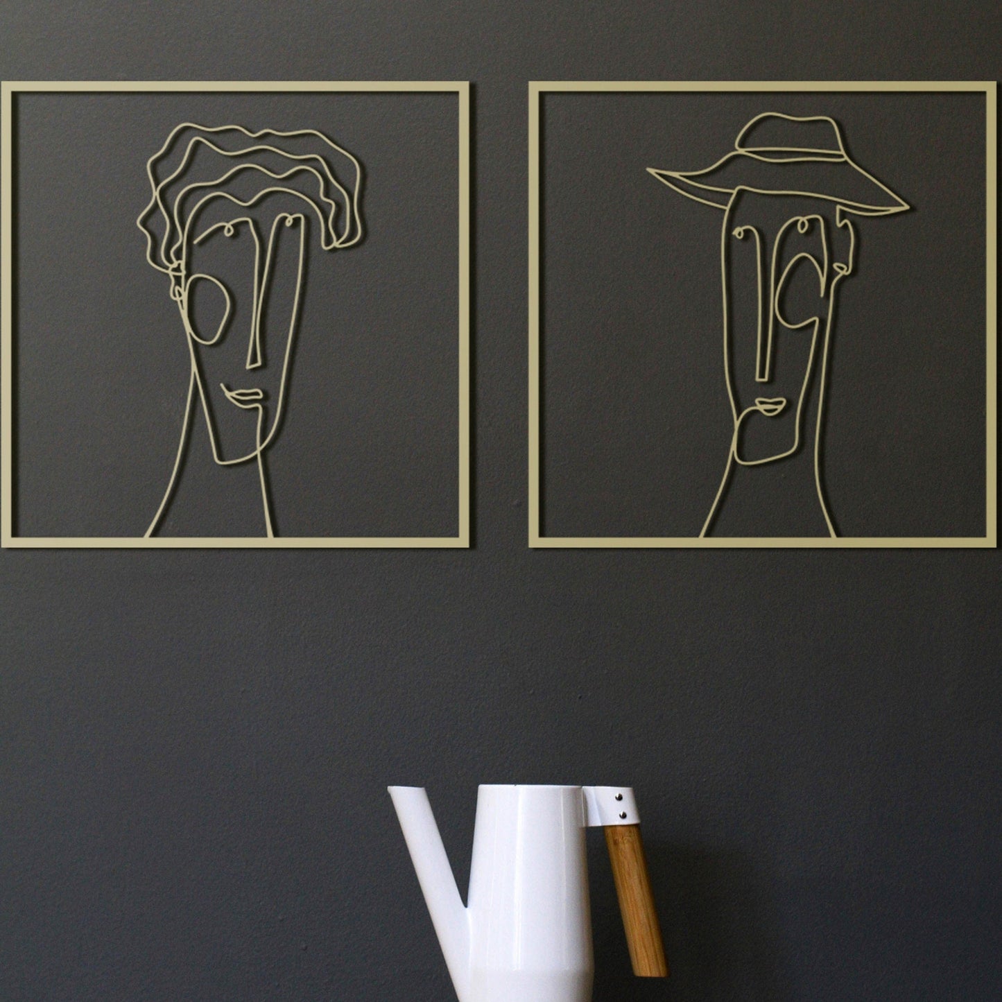 Couple Metal Wall Art Set - BlackIvyCrafts