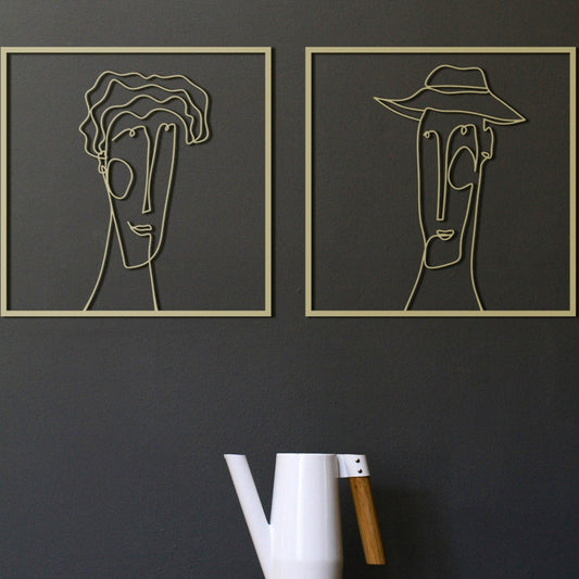 Couple Metal Wall Art Set - BlackIvyCrafts