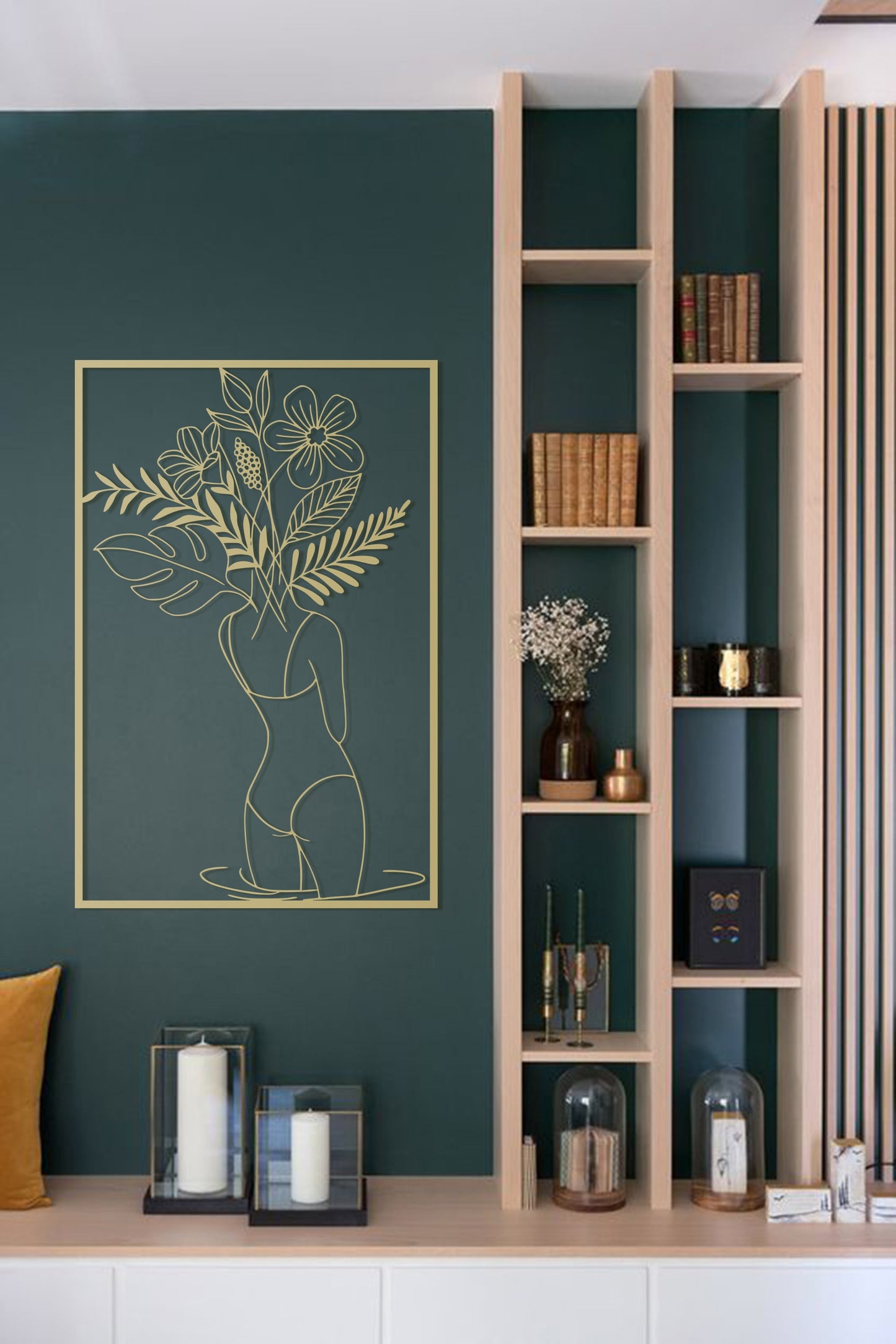 Gold Female Metal Wall Art Set - BlackIvyCraft
