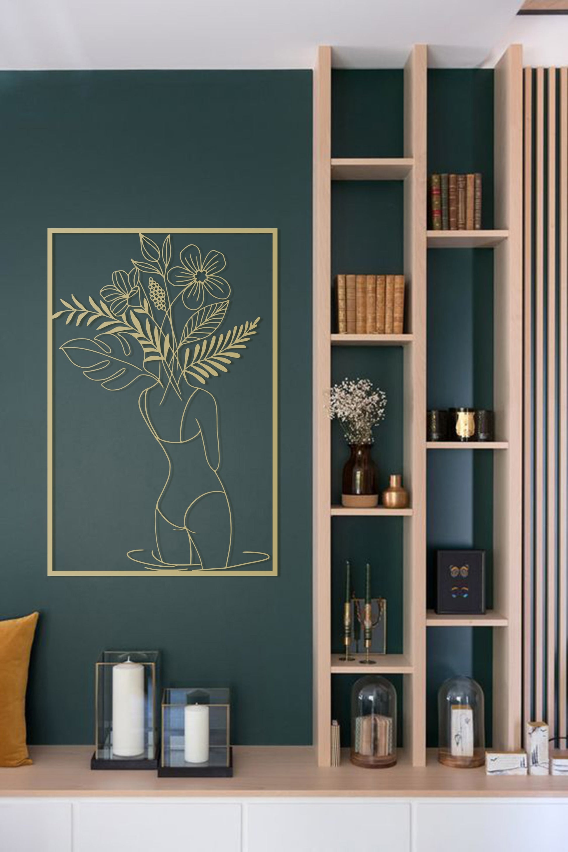Gold Female Metal Wall Art Set - BlackIvyCraft