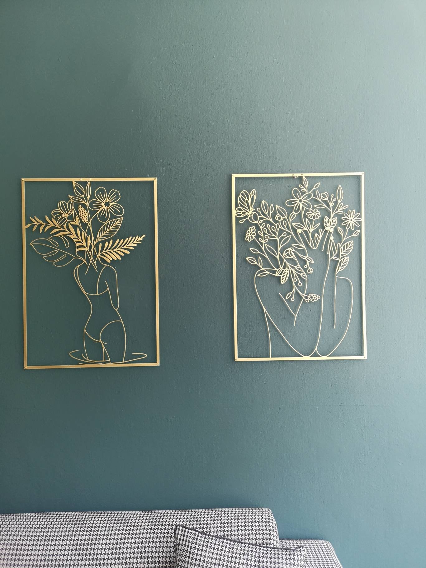 Gold Female Metal Wall Art Set - BlackIvyCraft