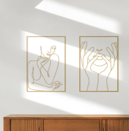Gold Female Wall Decor Set - BlackIvyCraft
