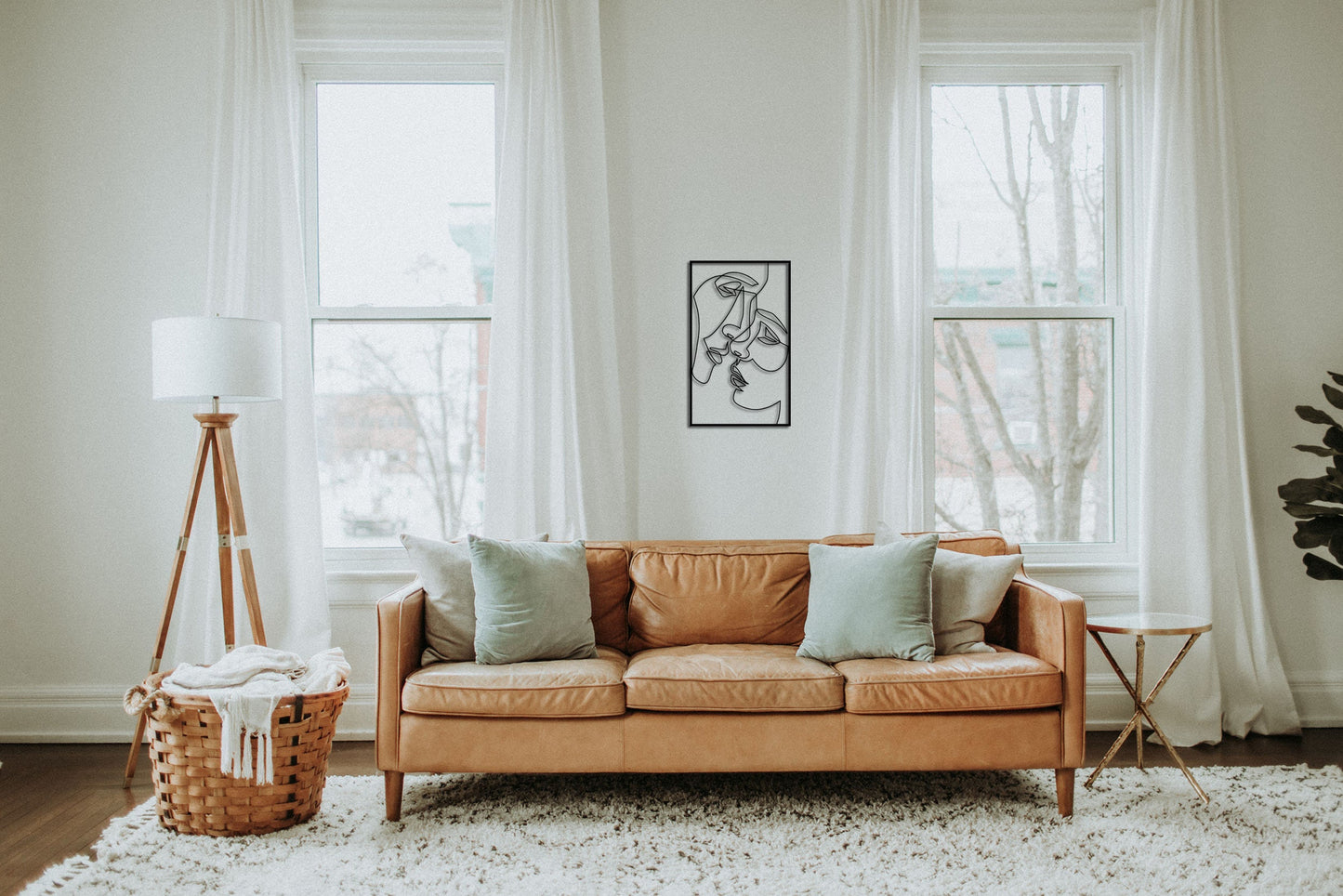 Kissing Couple Metal Wall Decor - BlackIvyCrafts