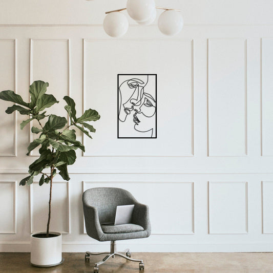 Kissing Couple Metal Wall Decor - BlackIvyCrafts