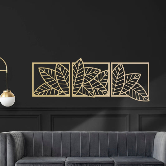 Leaves Gold Wall Decor - BlackIvyCraft