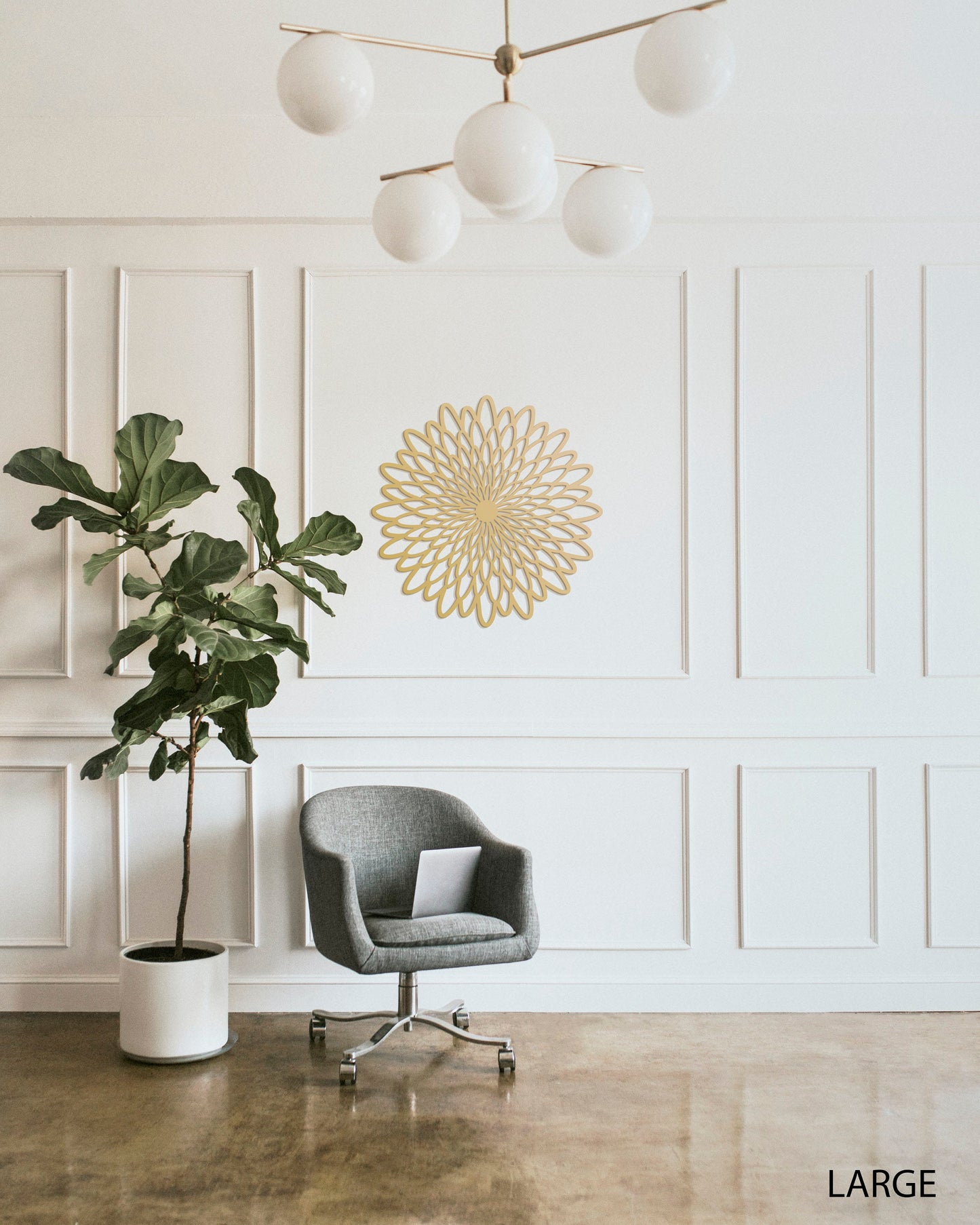 Gold Wall Decor, Flower Metal Wall Art, Large Wall Art, Daisy Wall Art, Mandala Decor, Bed-Top Decor, Modern Living Room Decor - BlackIvyCraft