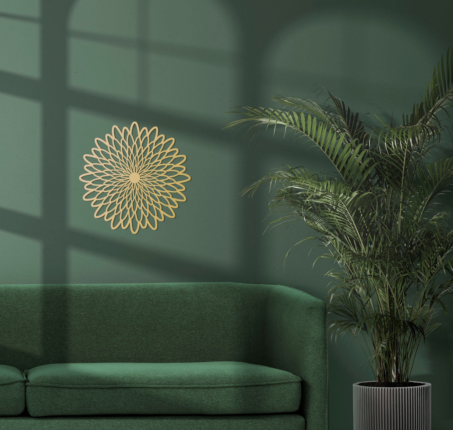 Gold Wall Decor, Flower Metal Wall Art, Large Wall Art, Daisy Wall Art, Mandala Decor, Bed-Top Decor, Modern Living Room Decor - BlackIvyCraft