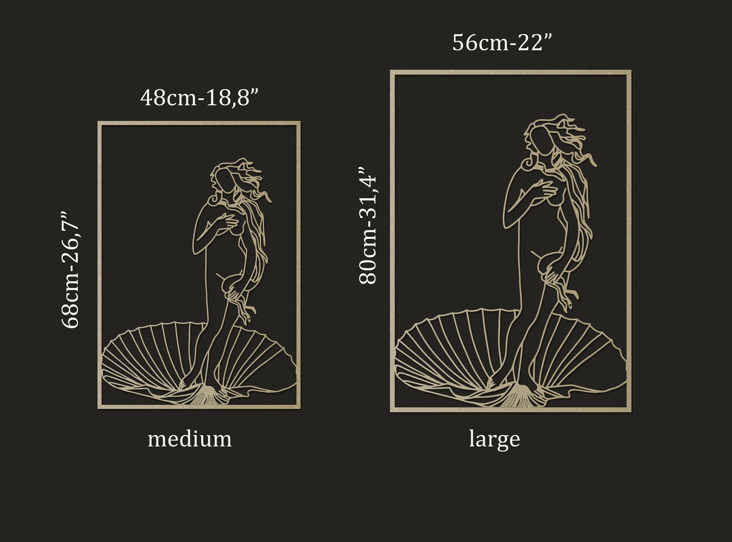 Birth of Aphrodite - Gold Venus Decor- W124 - BlackIvyCraft