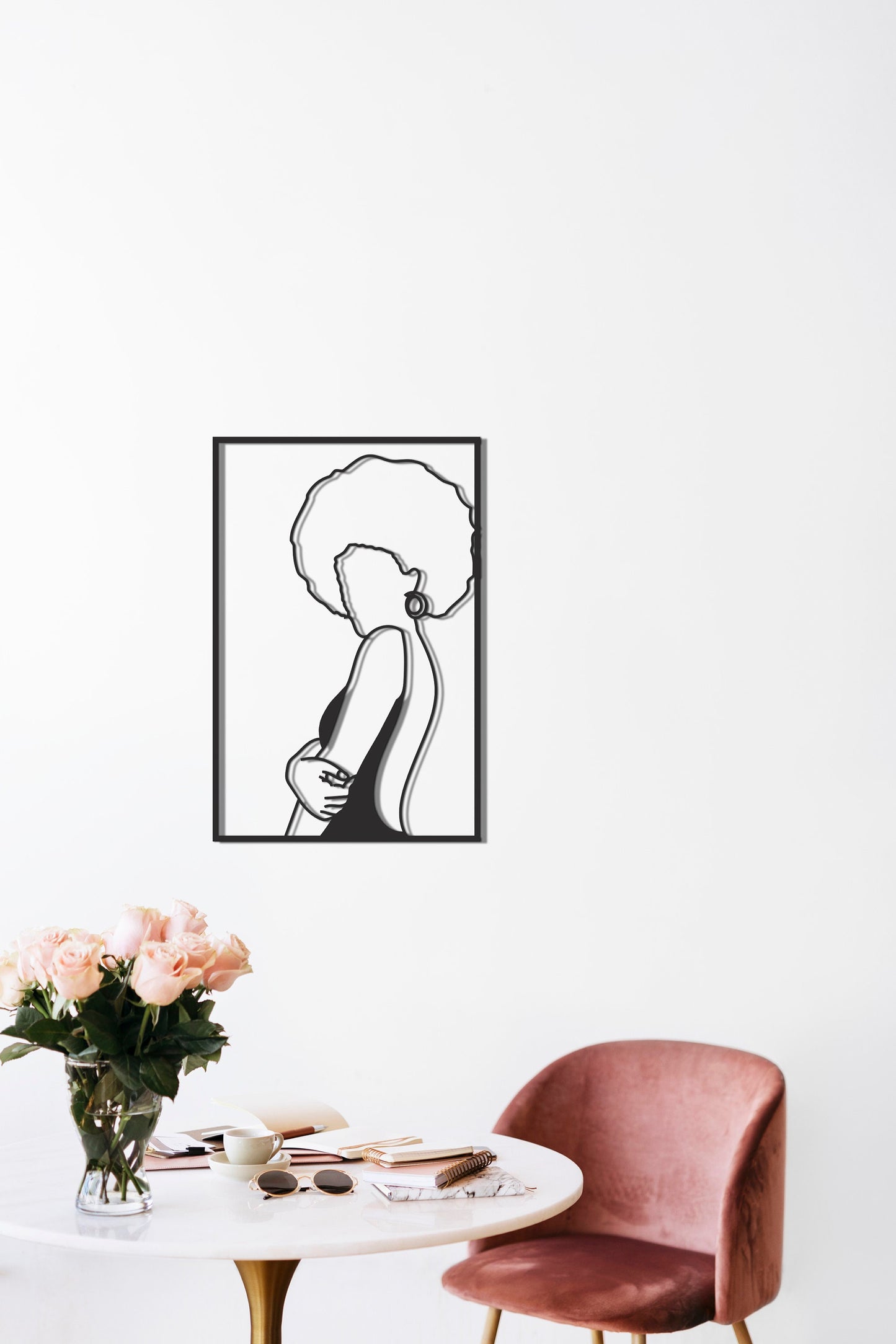 Afro Woman Wall Art - BlackIvyCrafts