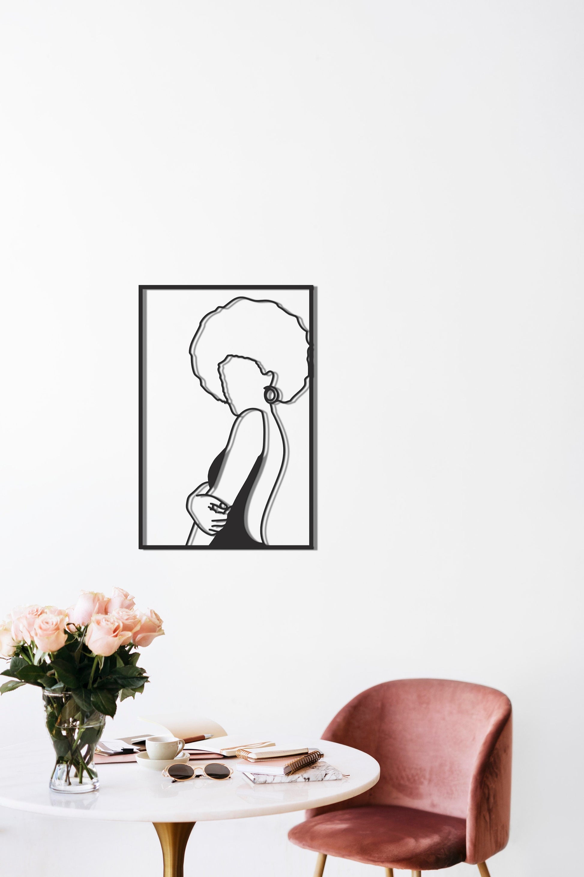 Afro Woman Wall Art - BlackIvyCrafts