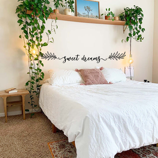 Sweet Dreams Sign, Metal Sign, Bedroom Wall Decor, Above Bed Decor, Over The Bed Wall Decor, Large Wall Decor, Valentine's Day Gift
