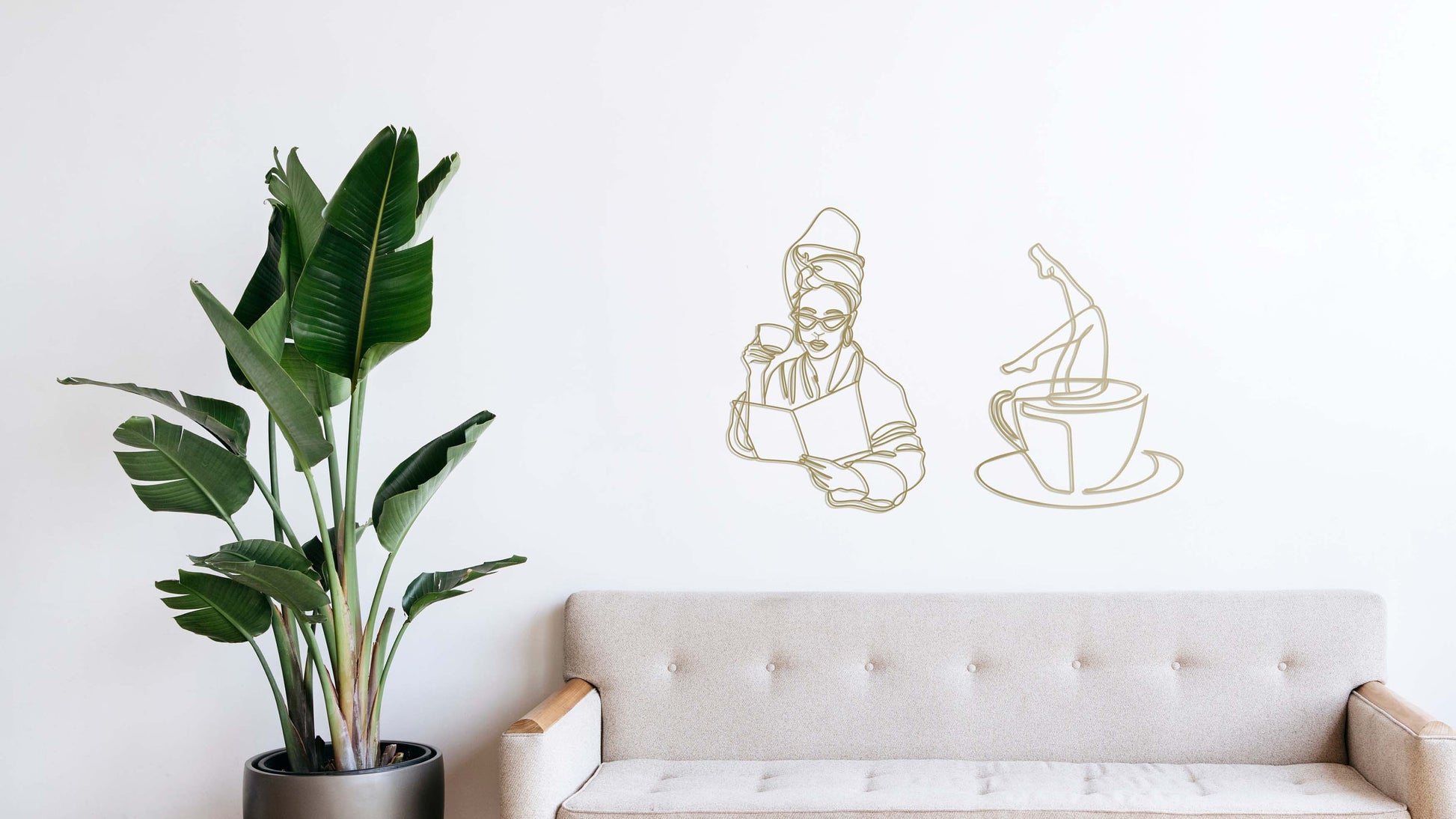 Bathroom Metal Wall Decor, Living Single Art, Minimal Woman Decor, Modern Living Room Decor, Line Art Woman, Gift For Her