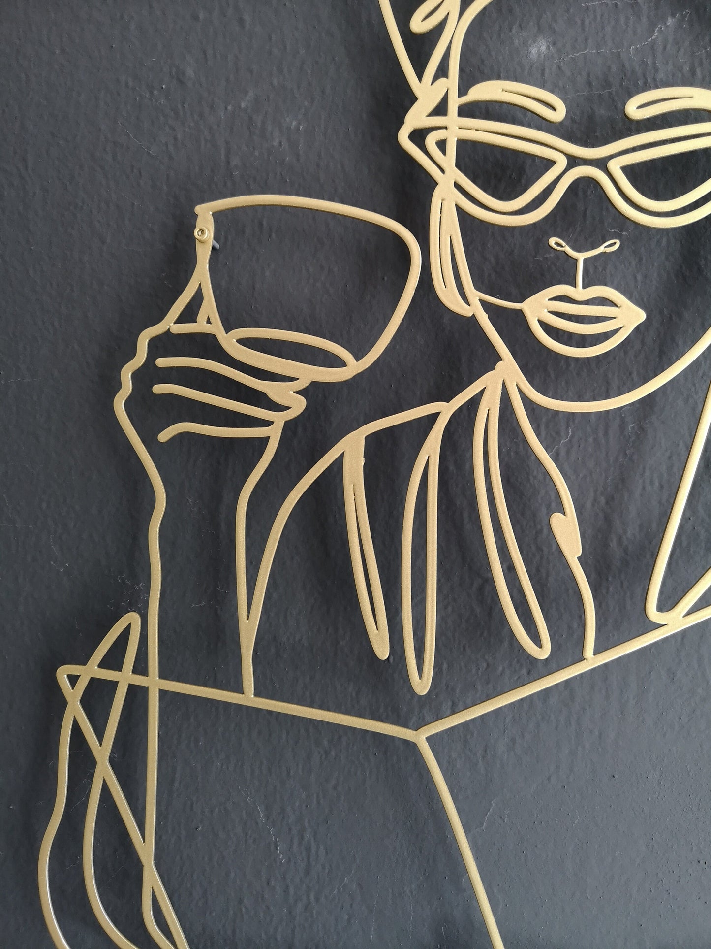 Bathroom Metal Wall Decor, Living Single Art, Minimal Woman Decor, Modern Living Room Decor, Line Art Woman, Gift For Her