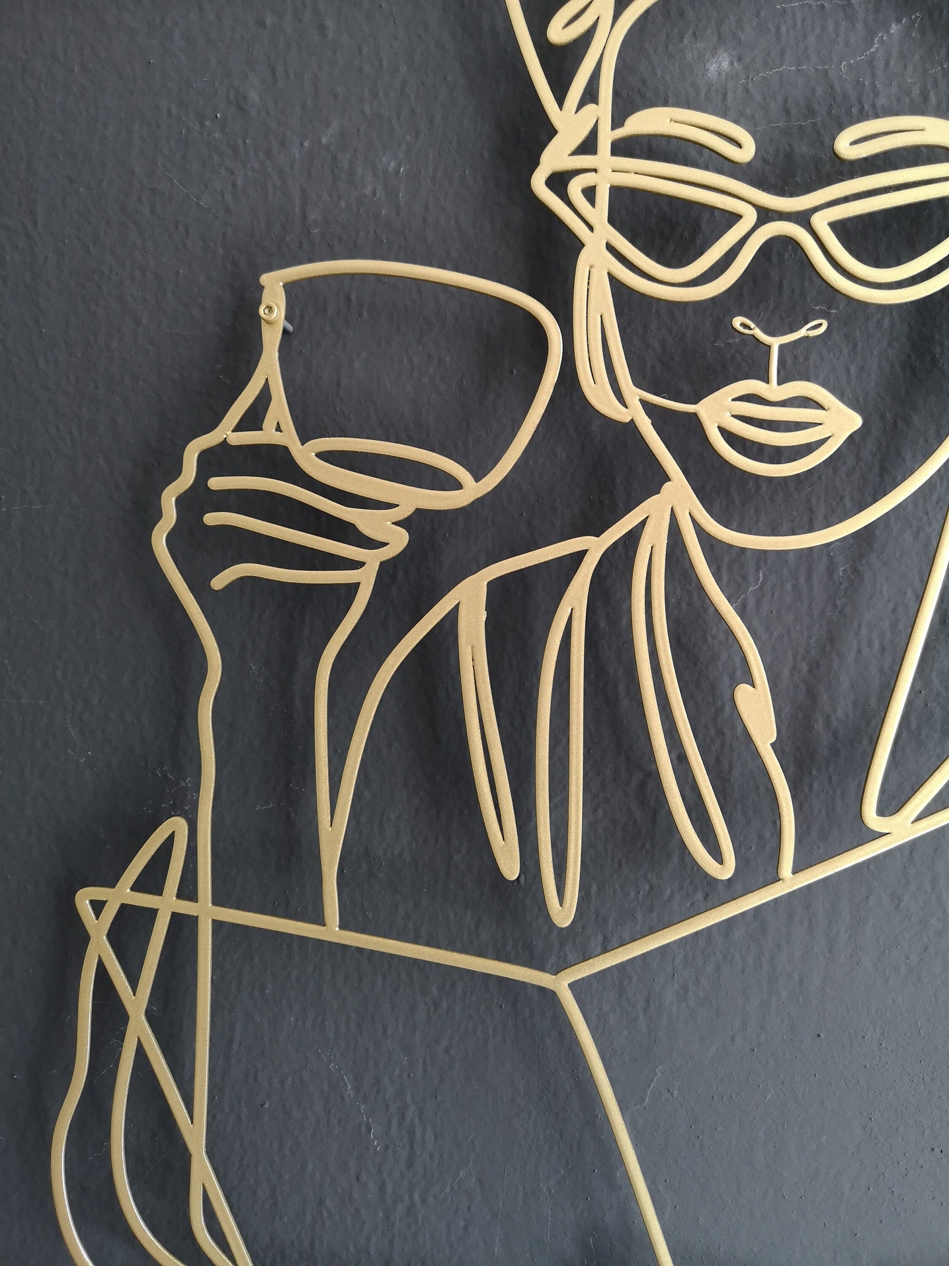 Bathroom Metal Wall Decor, Living Single Art, Minimal Woman Decor, Modern Living Room Decor, Line Art Woman, Gift For Her