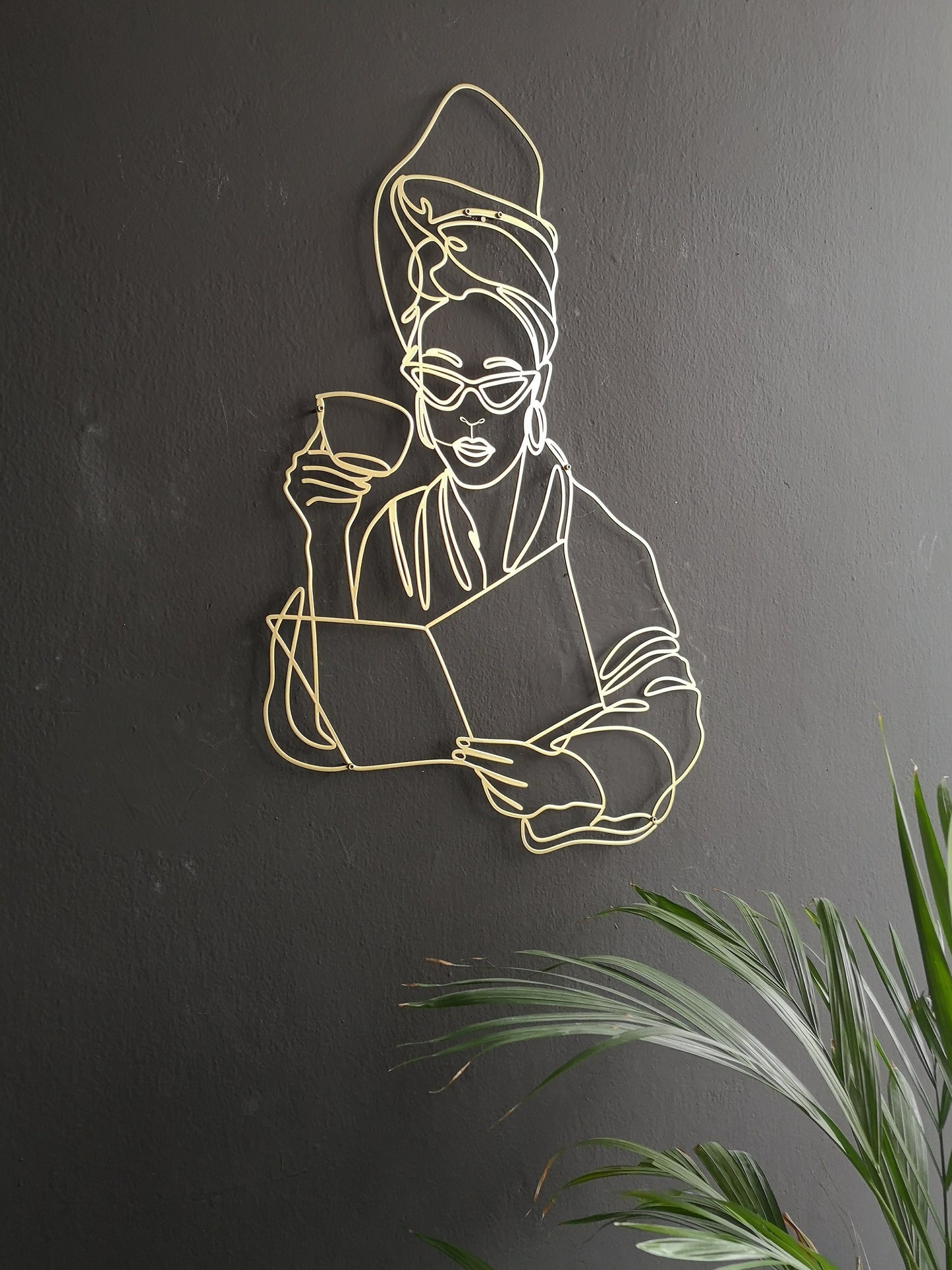 Bathroom Metal Wall Decor, Living Single Art, Minimal Woman Decor, Modern Living Room Decor, Line Art Woman, Gift For Her
