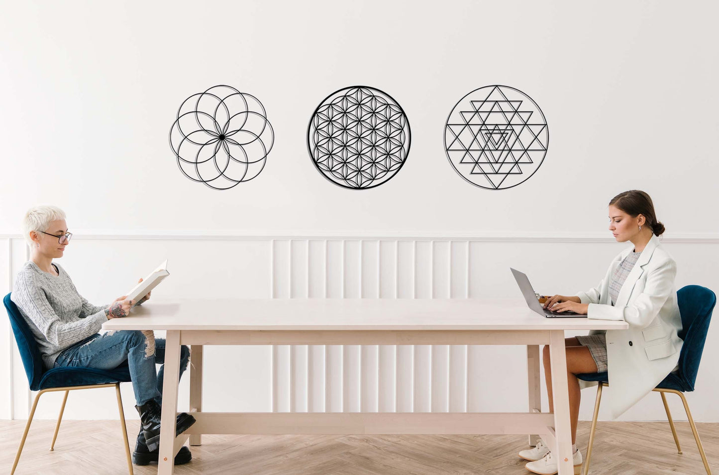 Sacred Geometry Gold Wall Art Set -W262