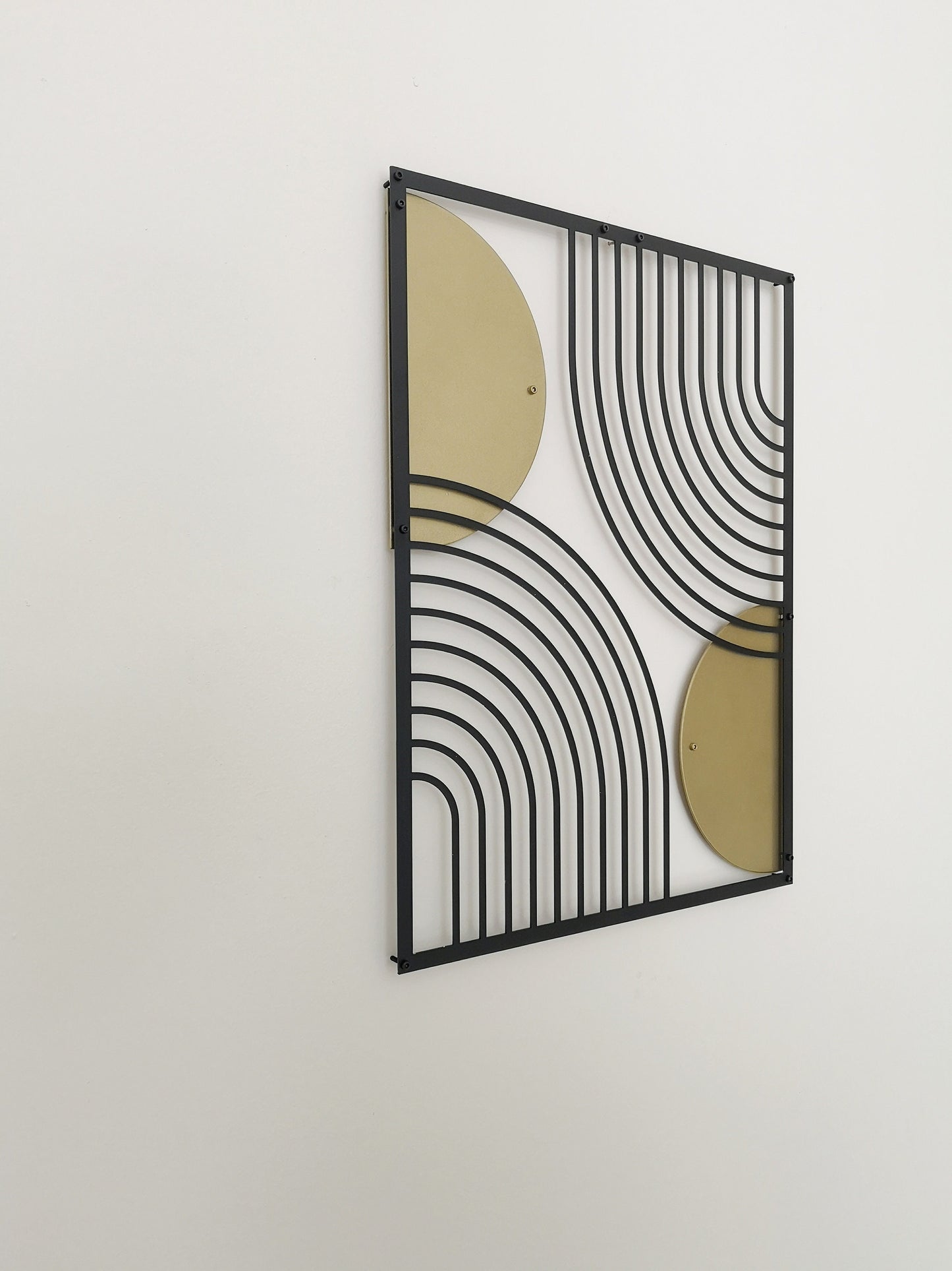 Mid-Century Modern Art, Metal Wall Art, Gold and Black Wall Decor, Modern Living Room Decor, Abstract Wall Art, Minimalist Wall Art