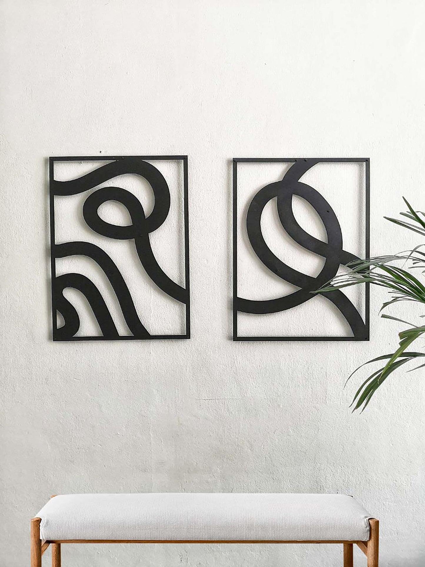 Abstract Metal Wall Art, Wall Decor Set, Living Room Wall Decor, Modern Large Art, Unique Wall Decor, Mid-Century Modern, Office Deco