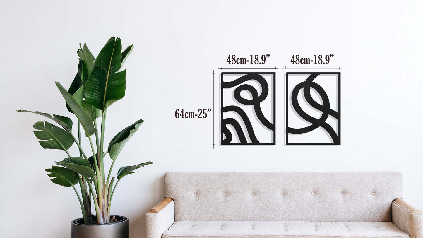 Abstract Metal Wall Art, Wall Decor Set, Living Room Wall Decor, Modern Large Art, Unique Wall Decor, Mid-Century Modern, Office Deco
