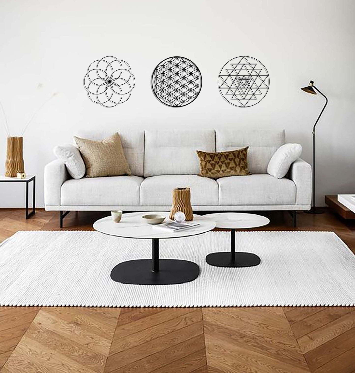 Sacred Geometry Gold Wall Art Set -W262