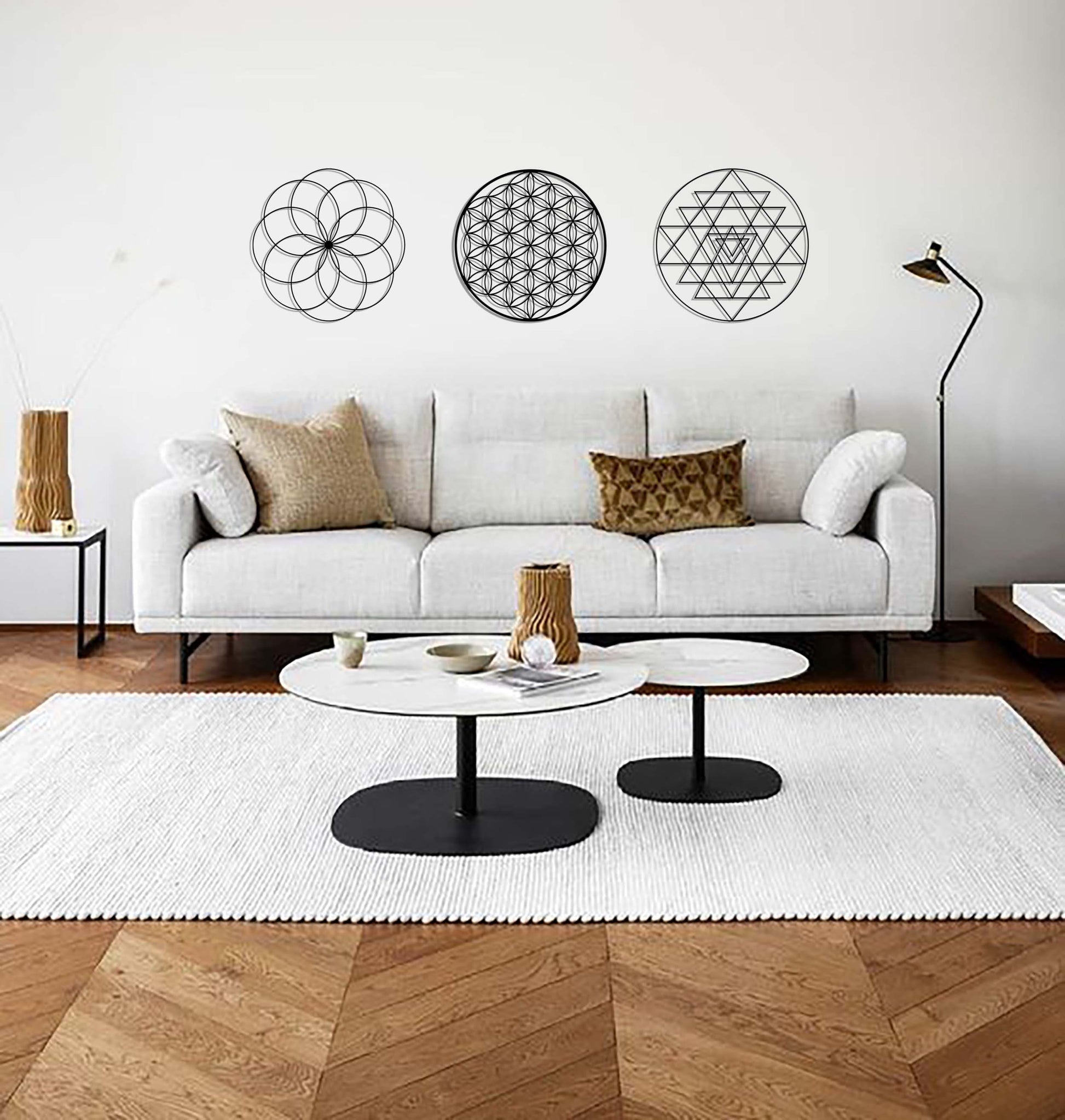 Sacred Geometry Gold Wall Art Set -W262