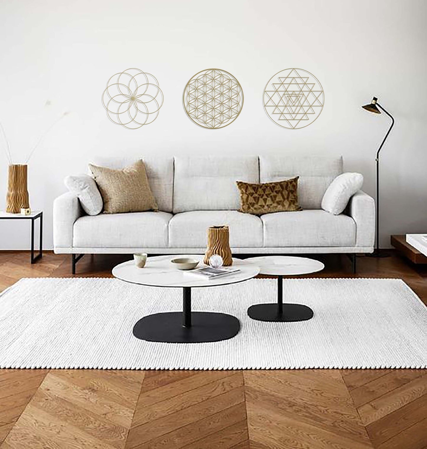 Sacred Geometry Gold Wall Art Set -W262