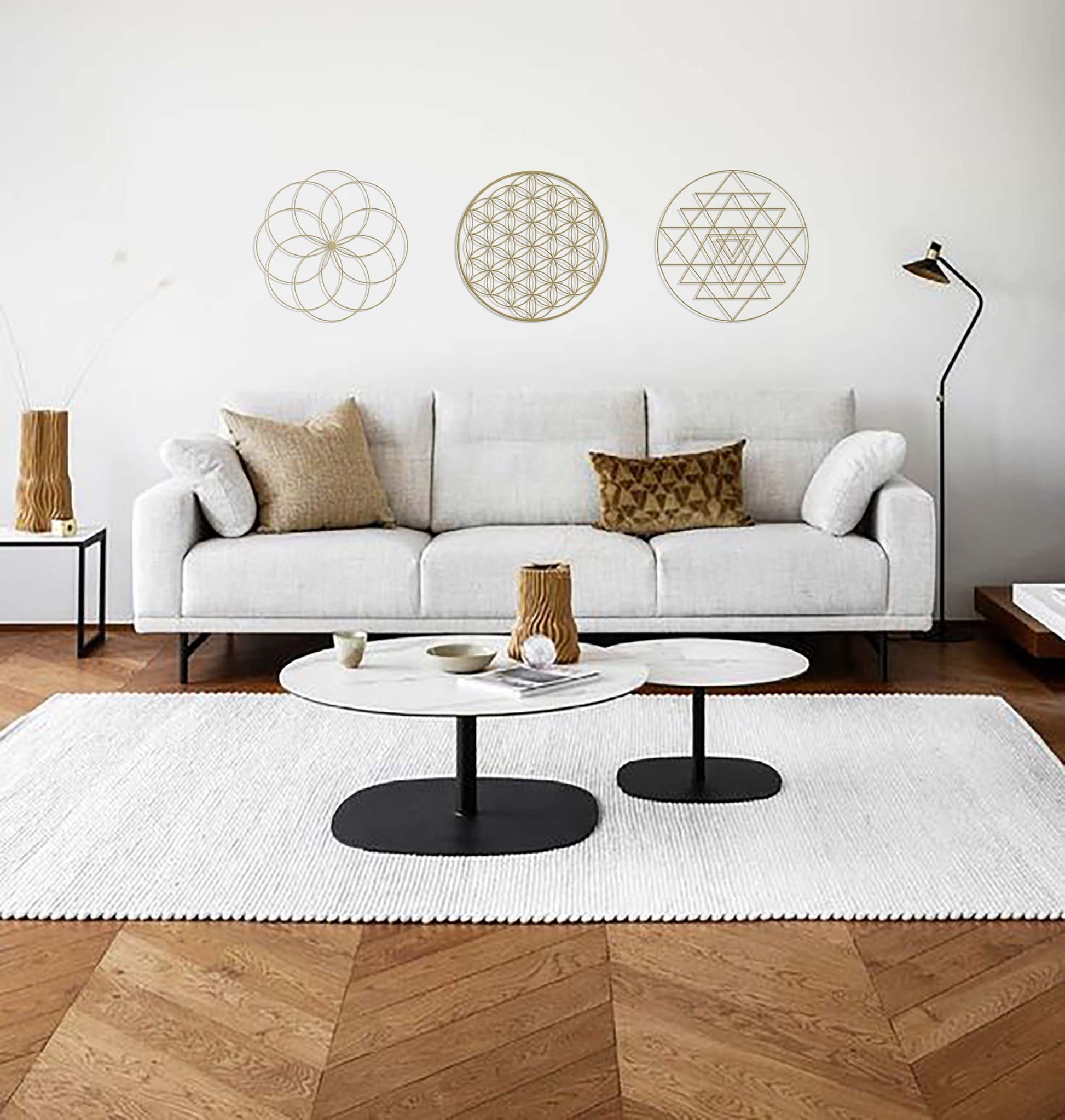 Sacred Geometry Gold Wall Art Set -W262