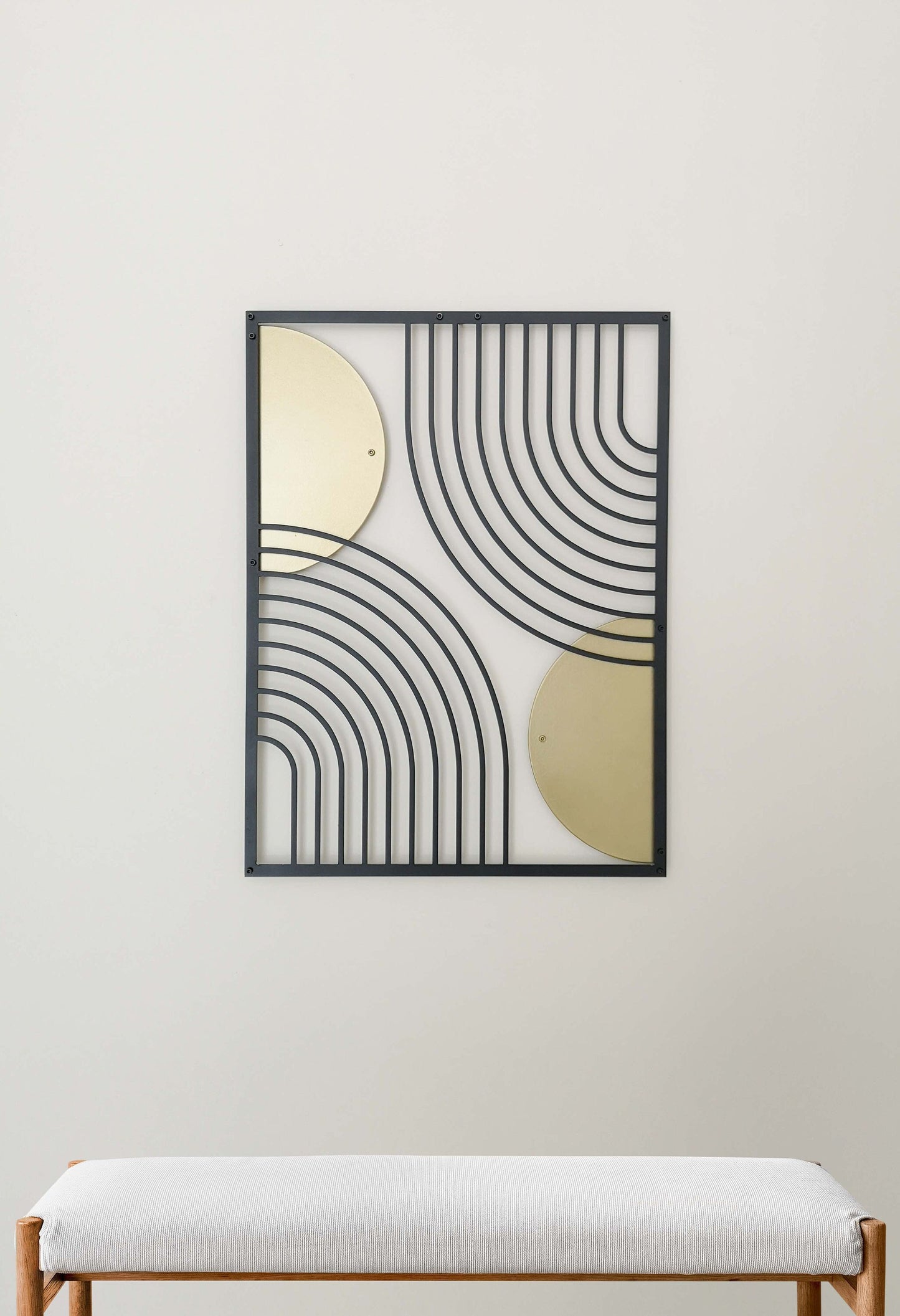 Geometric Rainbow Modern Art, Metal Wall Art Set, Mid-Century Decor, Modern Living Room Decor, Abstract Wall Art, Minimalist Wall Art
