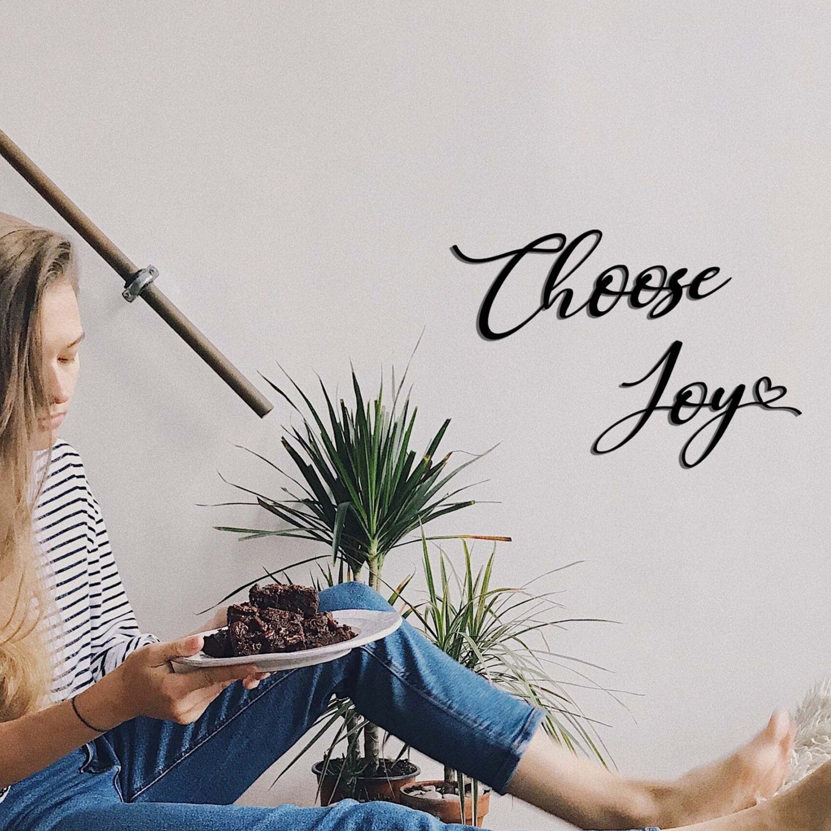 Choose Joy Metal Sign, Welcome Wall Decor, Happy Metal Words, Porch Sign, Metal Words for Walls, Housewarming Gift