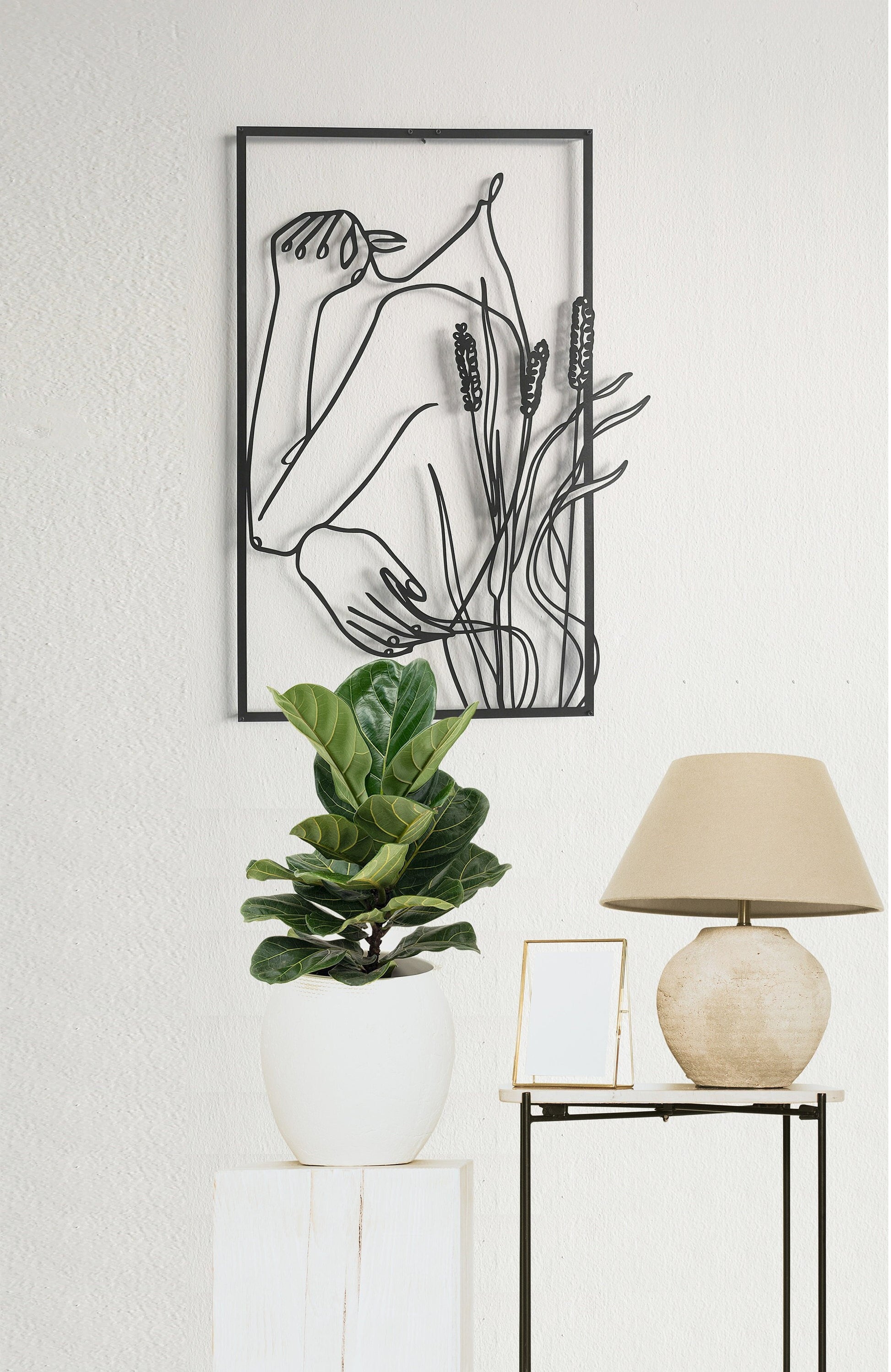 Lavender Woman Metal Wall Art - BlackIvyCraft