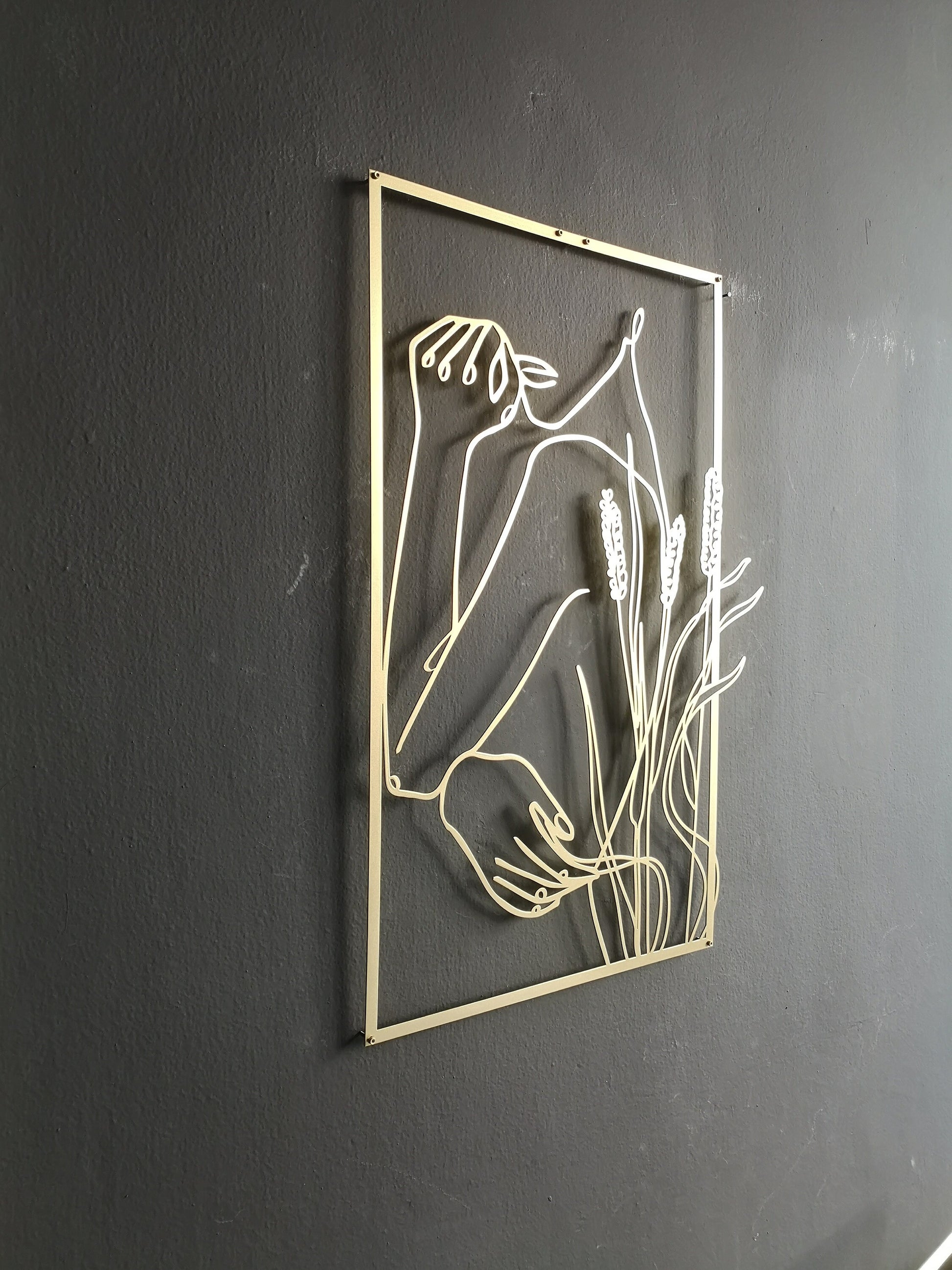 Lavender Woman Metal Wall Art - BlackIvyCraft