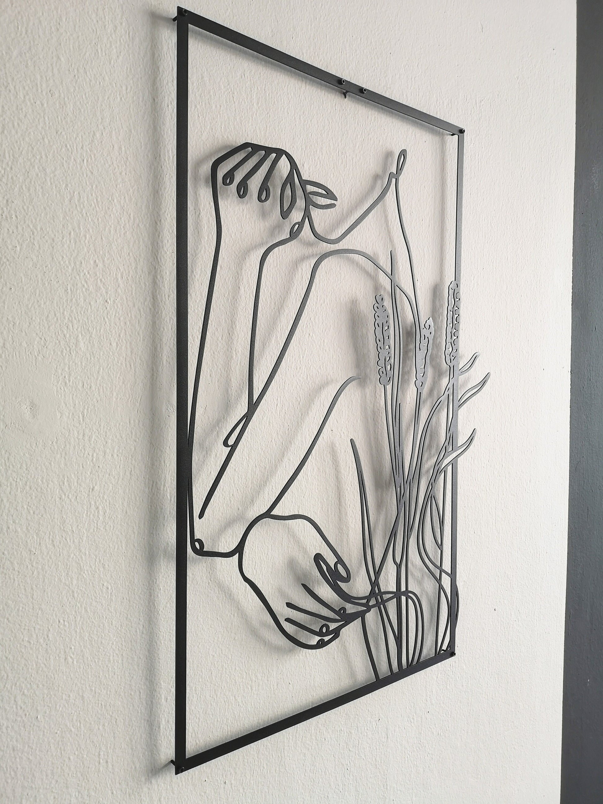 Lavender Woman Metal Wall Art - BlackIvyCraft
