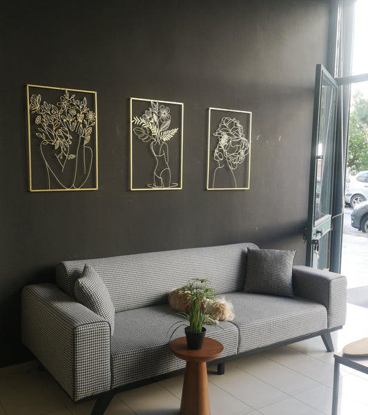 Woman Body Art Set, Gold Metal Wall Decor, Above Bed Decor, Above Couch Art, Unique Home Decor, Large Wall ArtGallery Wall Decor, - BlackIvyCraft