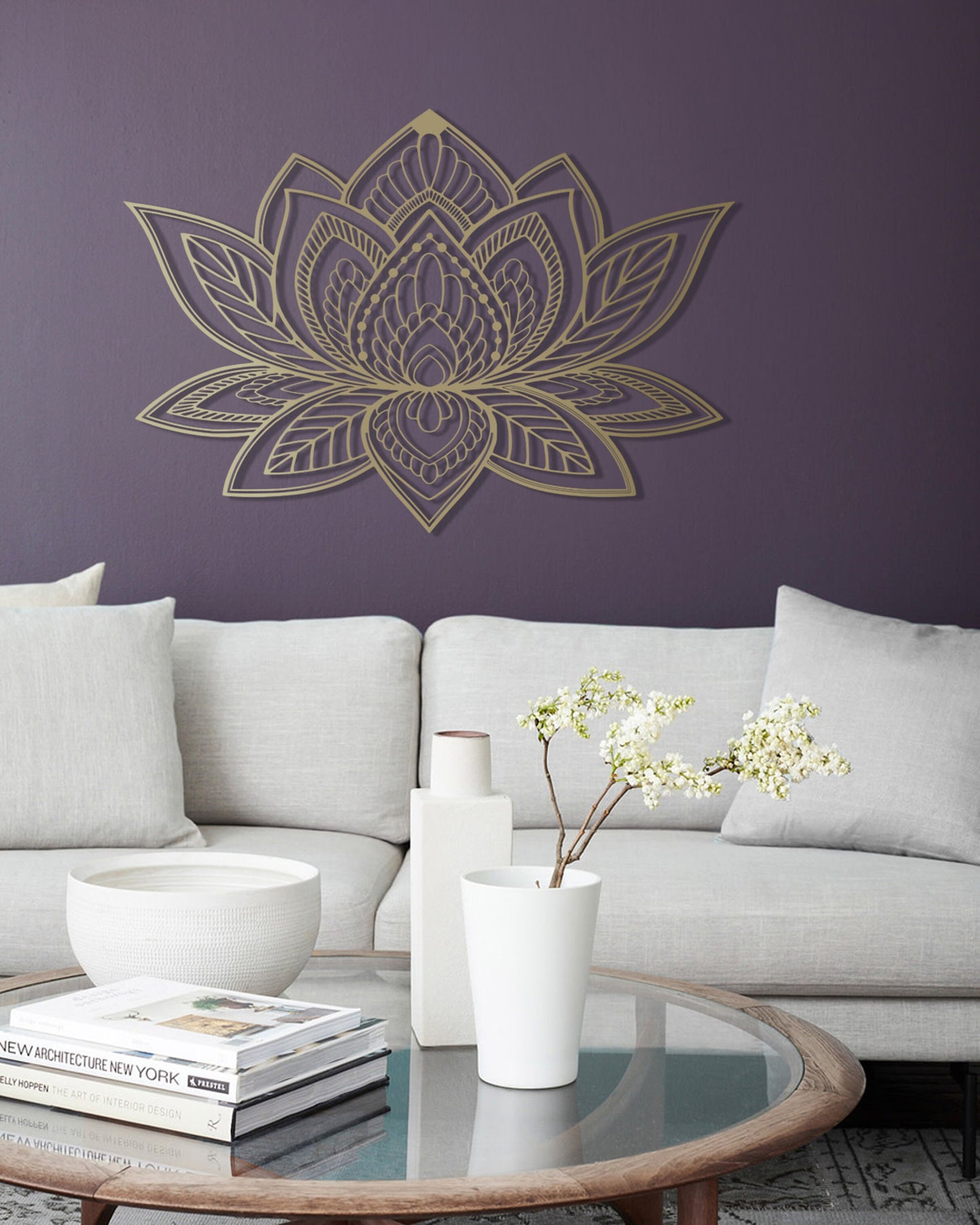 Gold Mandala Lotus Wall Art, Lotus Metal Wall Art, Gold Metal Wall Art, Yoga Studio Decor, Large Wall Decor, Modern Living Room Decor