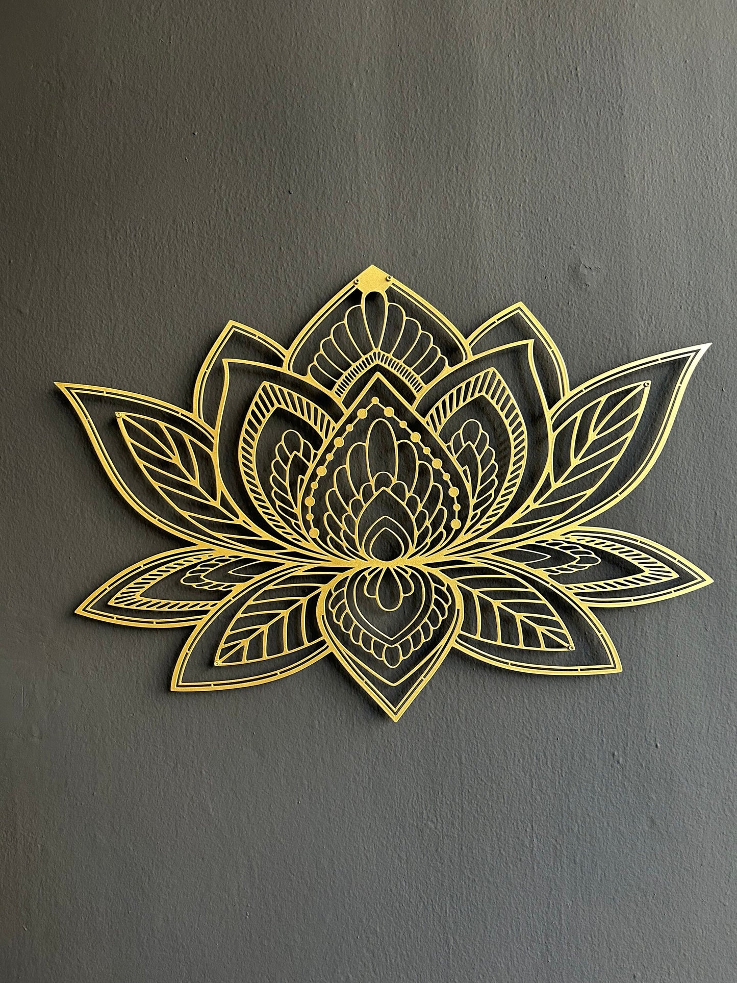 Gold Mandala Lotus Wall Art, Lotus Metal Wall Art, Gold Metal Wall Art, Yoga Studio Decor, Large Wall Decor, Modern Living Room Decor